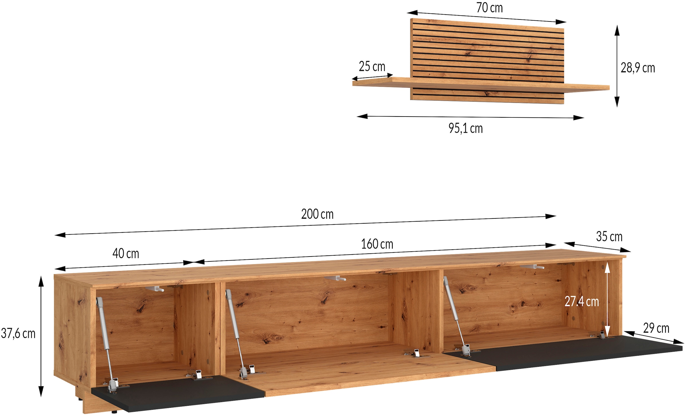 GOODproduct Meuble mural »mit Lowboard und Paneel«