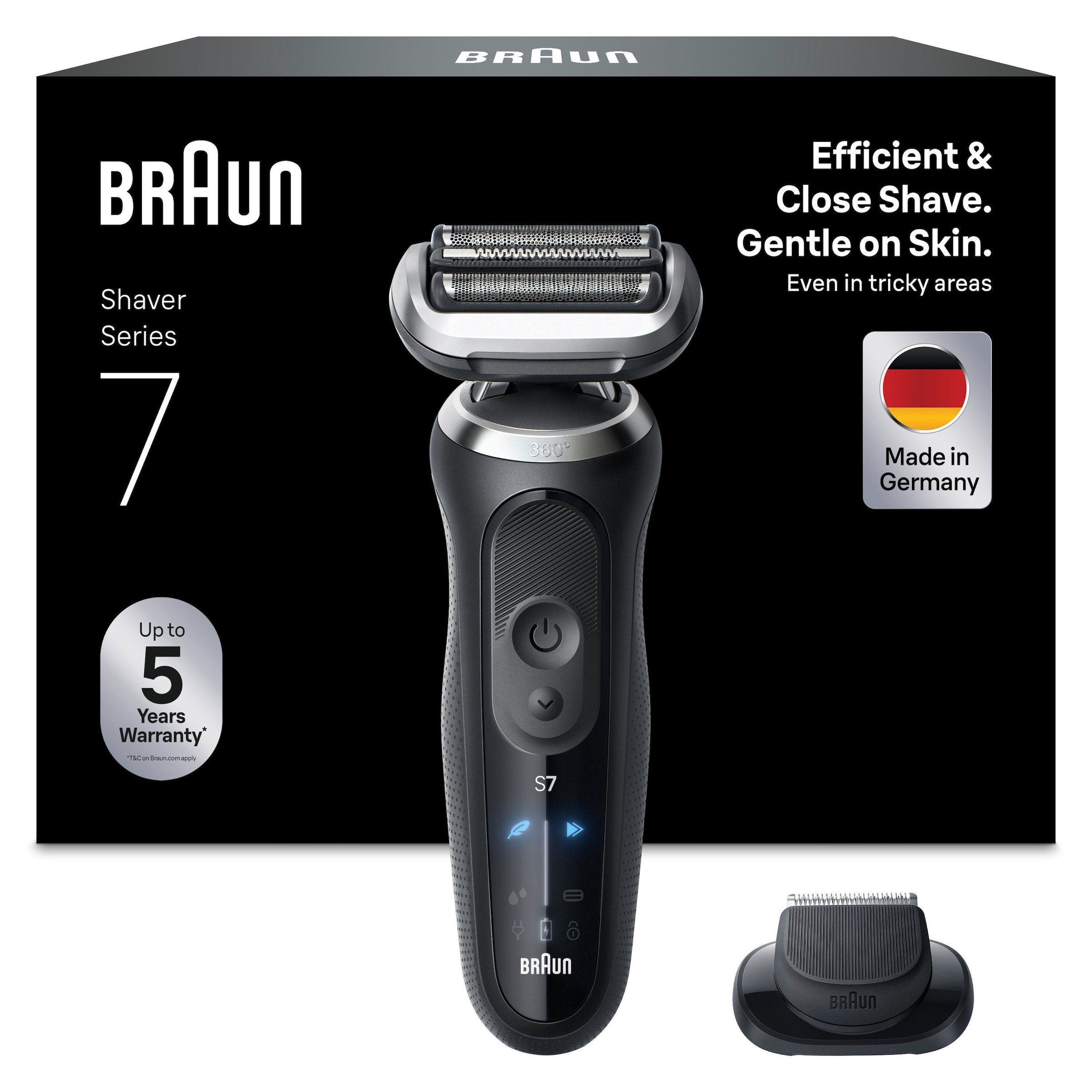 Image of Braun Elektrorasierer "Series 7 72-G1200s" 1 Stk. Aufsätze Bis zu 60 Min, Präzisionstrimmer-Aufsatz, 100% wasserdicht