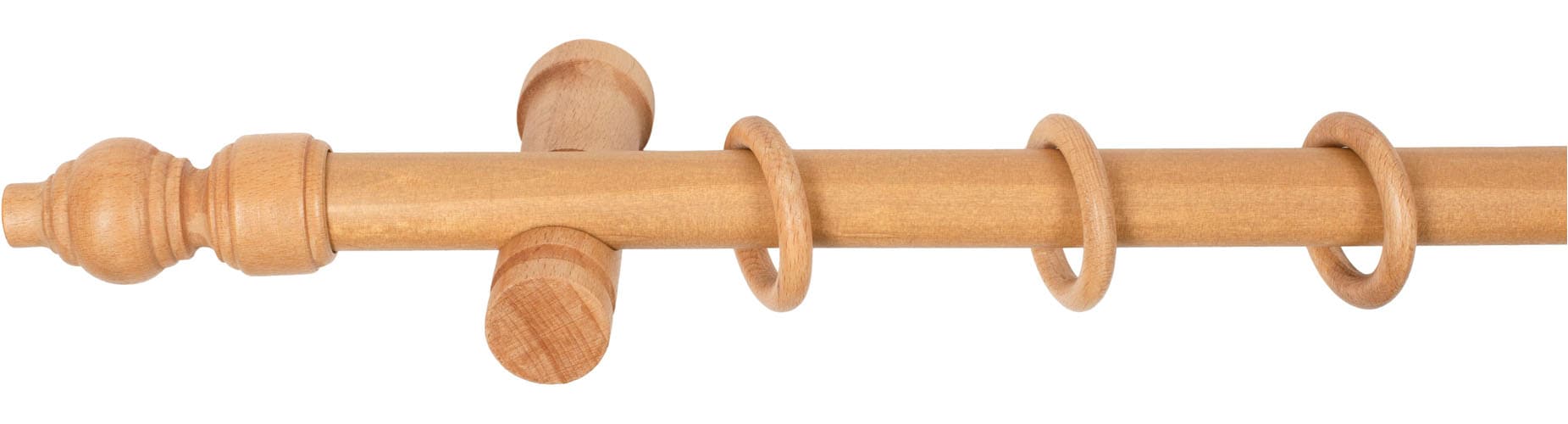 SN DECO GROUP Tringle à rideaux »Filigrano« 1 course-läufig Dimension fixe 28 mm, bois, différentes longueurs et couleurs, kit complet