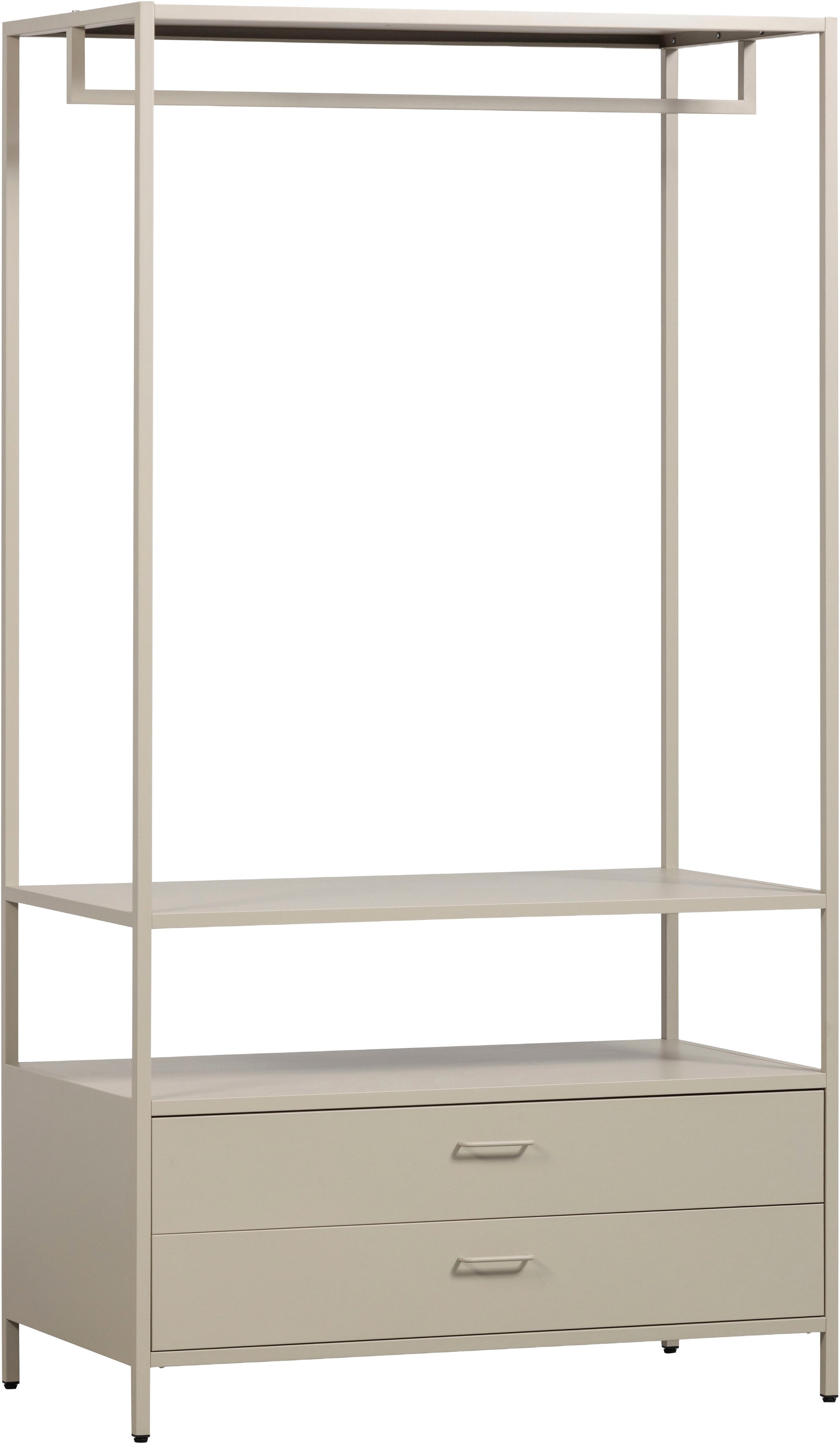 Image of WOOOD Kompaktgarderobe "Ferris mit offenem Kleiderbereich und 2 Schubladen" Tragkraft Kleiderstange 26 kg, 2 Schubladen