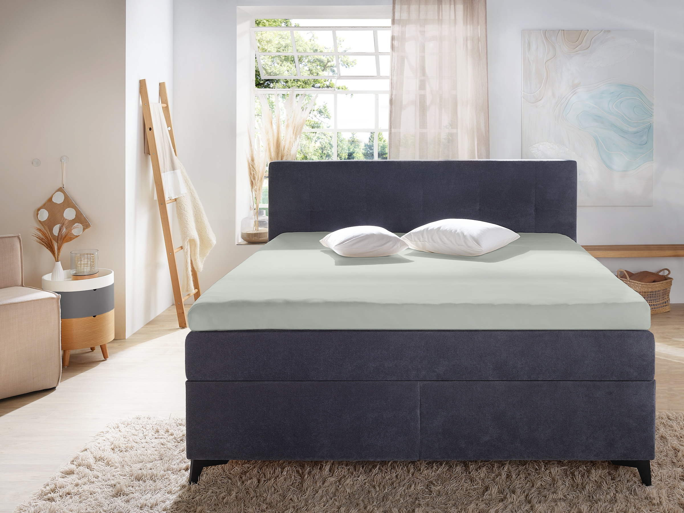 Primera Spannbettlaken »Elasthan-Feinjersey Topper« Aus 95% gekämmter Baumwolle und 5% Elastan