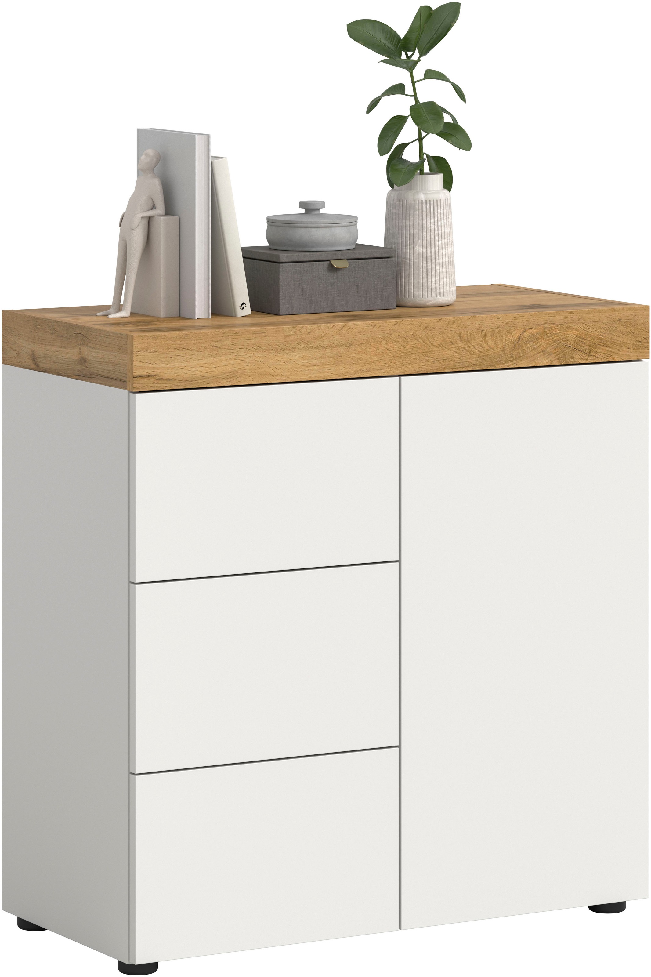 Image of GOODproduct Kommode "MAMBO, Breite 77cm, 1 Tür, 3 Schubkästen, push-2-open" 2 farbige Ausführung, in verschiedenen Farben erhältlich, 1 Stk. tlg. Kommode, Anrichte, Wohnzimmer, Schlafzimmer