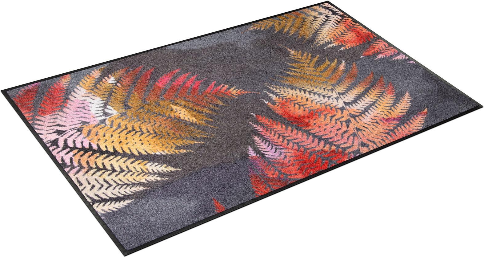 Image of wash+dry by Kleen-Tex Teppich »Erbario«, rechteckig, 7 mm Höhe, Motiv Farnblätter, rutschhemmend, In- und Outdoor geeignet, waschbar, Wohnzimmer bei Ackermann Versand Schweiz