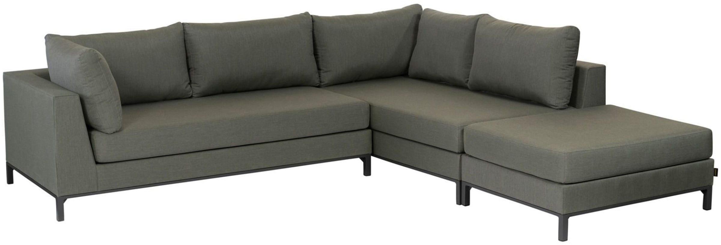 Image of WOOOD Ecksofa "Sicilié Aluminiumgestell Dyed Acrylic-Stoff, H 60 x B 246 x D 262 cm" Tragkraft 500 kg gesamt, UV-beständig und chlorwasserbeständig