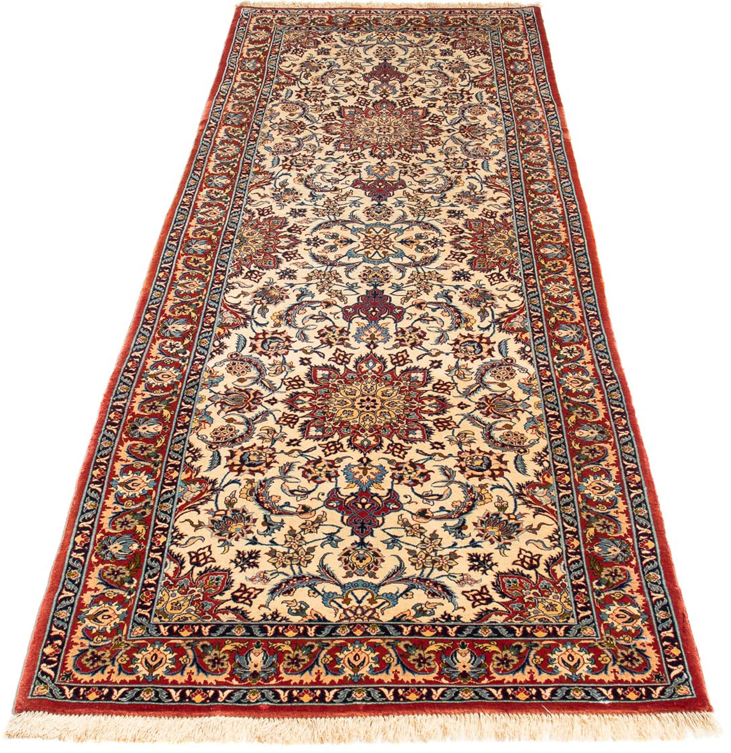 morgenland Orientteppich »Perser - Isfahan - Premium - 240 x 81 cm -  beige«, rechteckig, Wohnzimmer, Handgeknüpft, Einzelstück mit Zertifikat  günstig kaufen
