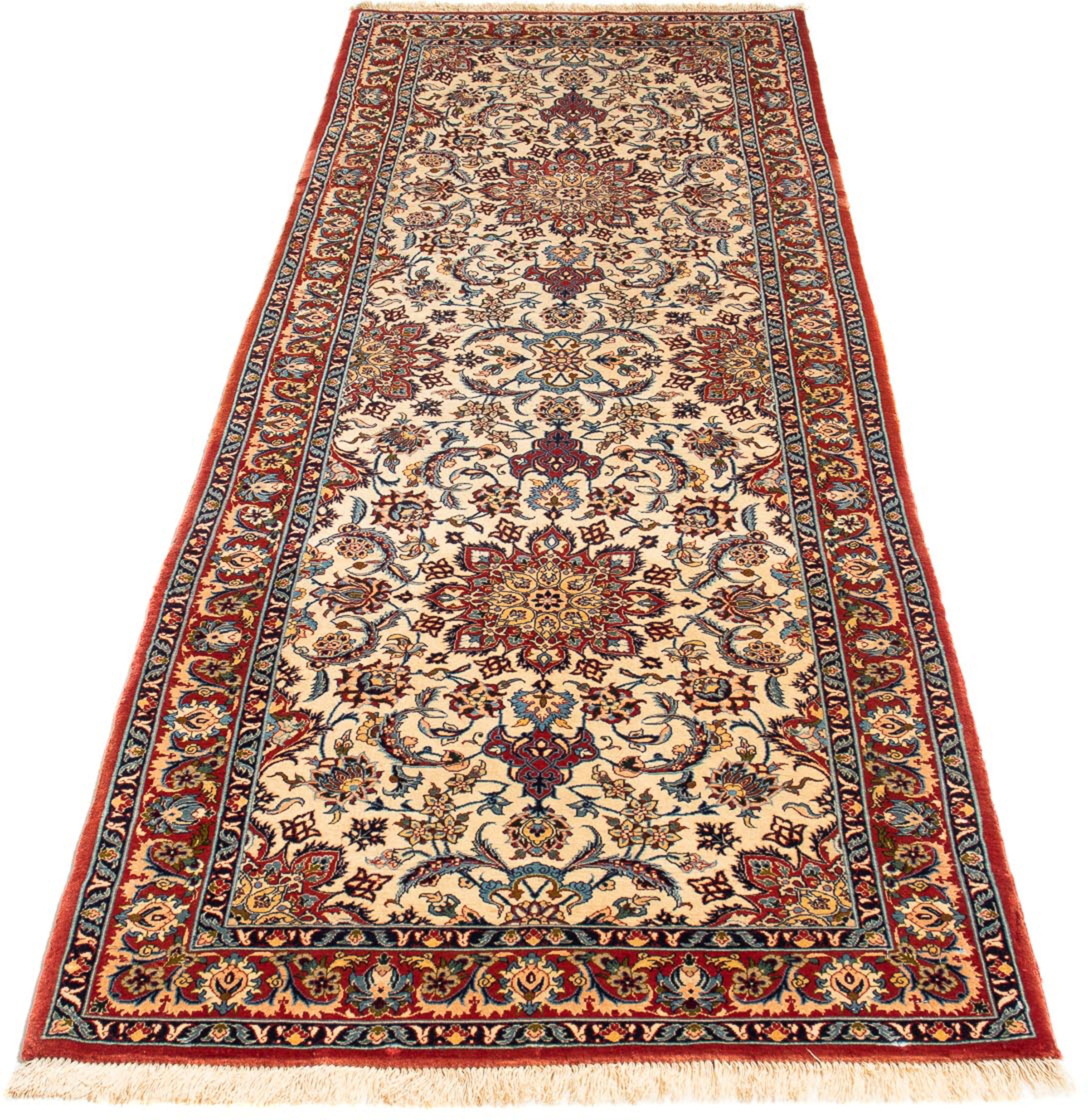 Image of morgenland Orientteppich »Perser - Isfahan - Premium - 240 x 81 cm - beige«, rechteckig, 6 mm Höhe, Wohnzimmer, Handgeknüpft, Einzelstück mit Zertifikat bei Ackermann Versand Schweiz