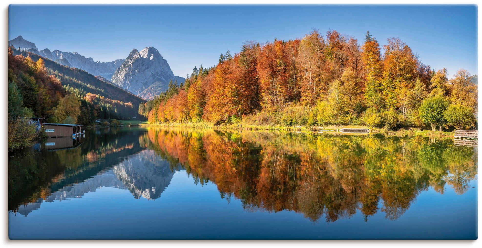 Image of Artland Leinwandbild "Riessersee Bayern" Seebilder 1 Stk. tlg. auf Holzrahmen gespannt