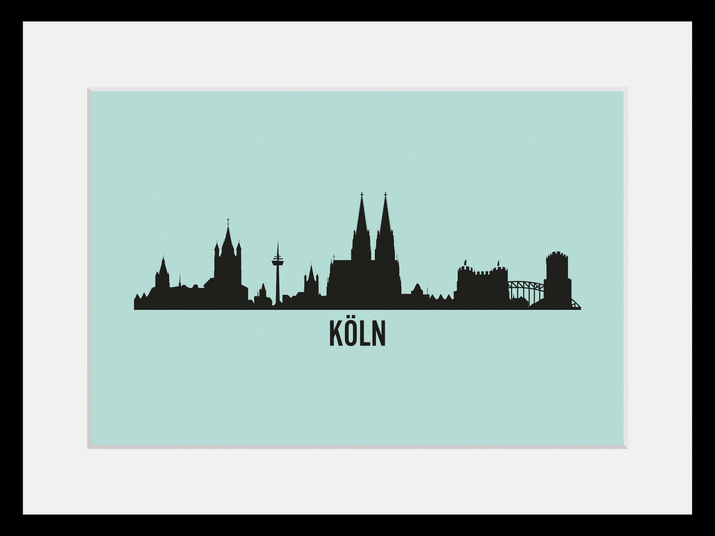 queence Bild »Köln Skyline« Deutschland | Gebäude | Kirche | Köln | Stadt | Städte 1 Stk. tlg. HD Premium Poster-Druck inkl. Holzrahmen