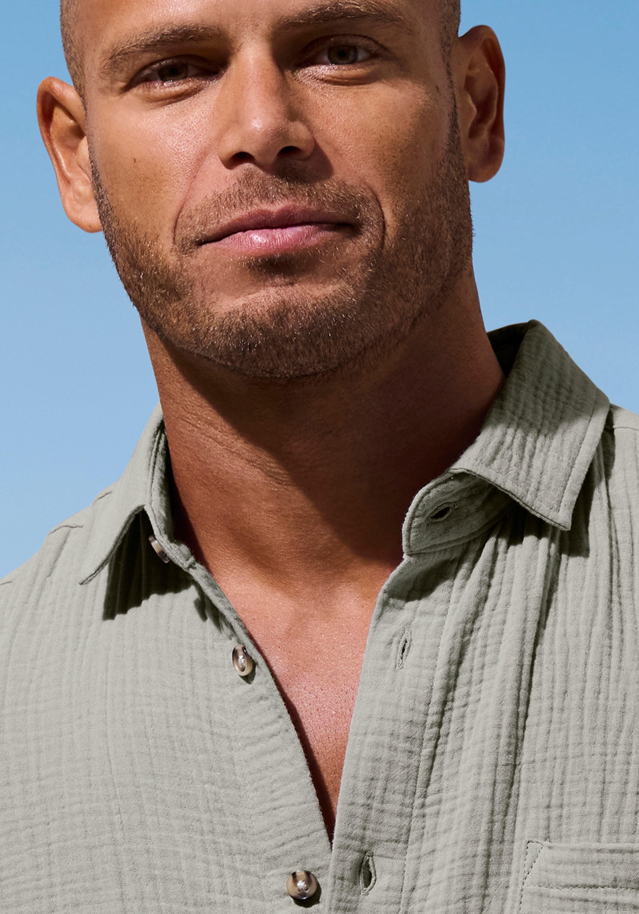 Beachtime Chemise à manches longues »Regular fit« chemise décontractée à manches longues en mousseline