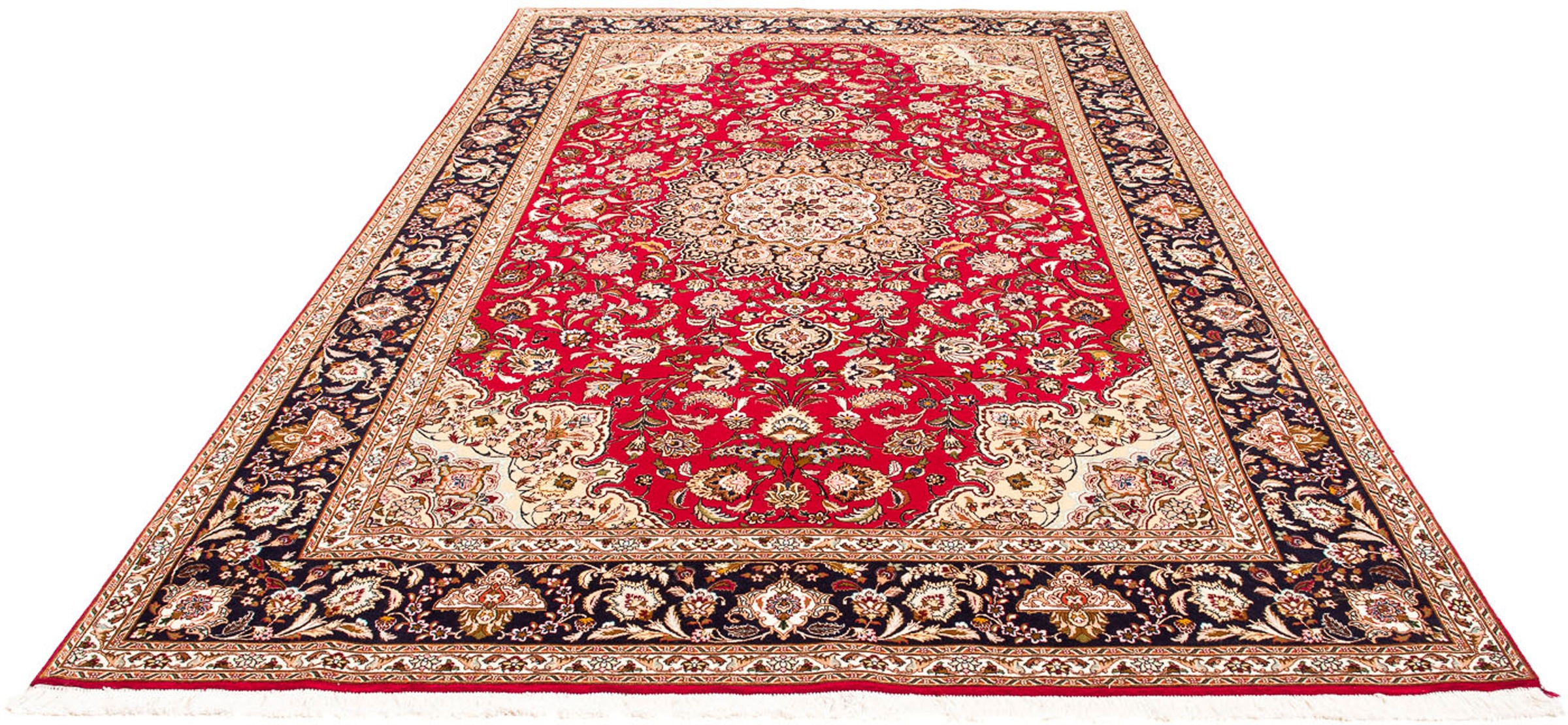 Image of morgenland Orientteppich »Perser - Täbriz - Royal - 303 x 205 cm - rot«, rechteckig, 7 mm Höhe, Wohnzimmer, Handgeknüpft, Einzelstück mit Zertifikat bei Ackermann Versand Schweiz