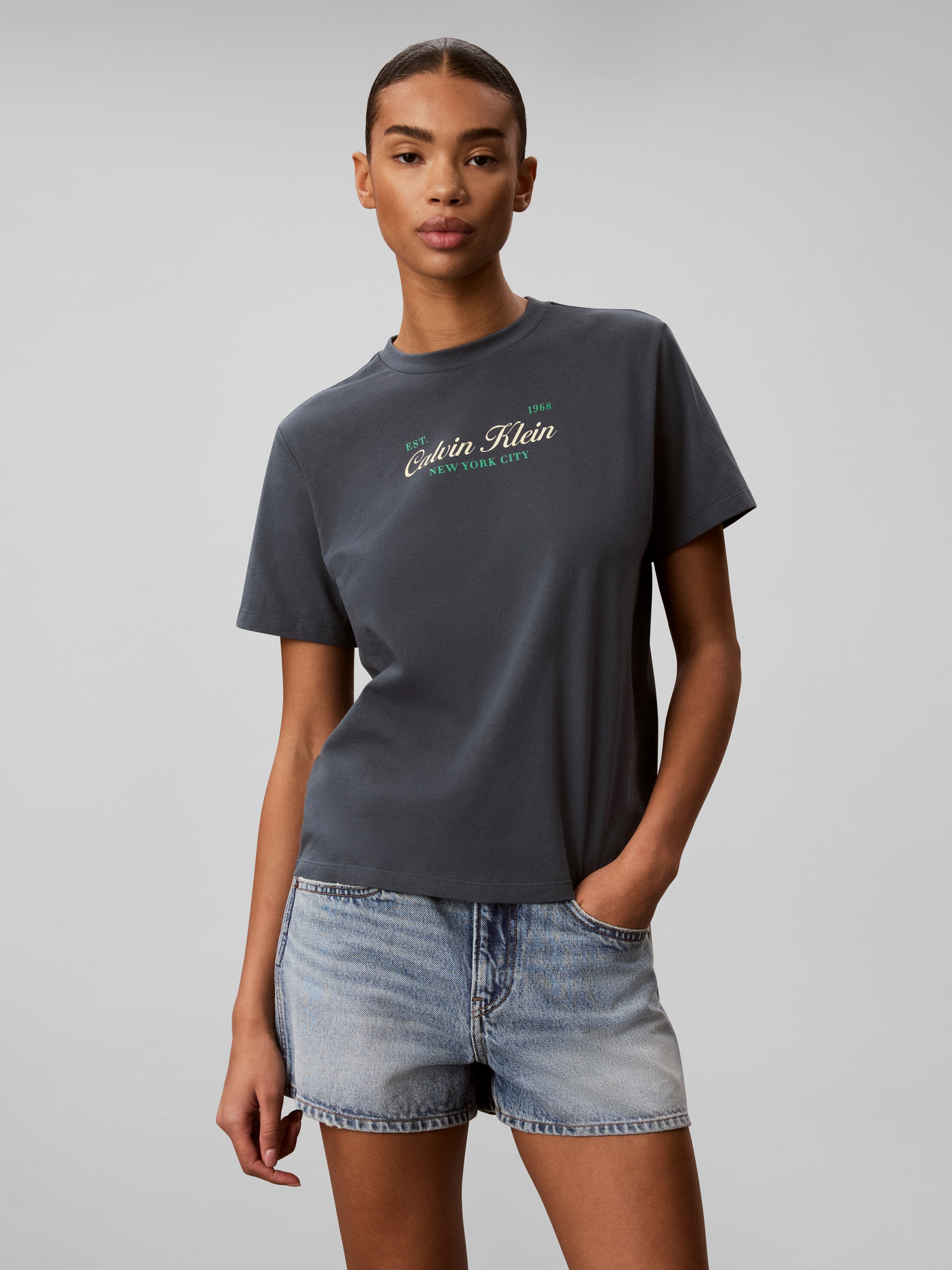 Image of Calvin Klein Jeans T-Shirt Rundhalsausschnitt, Regular Fit, reine Baumwolle