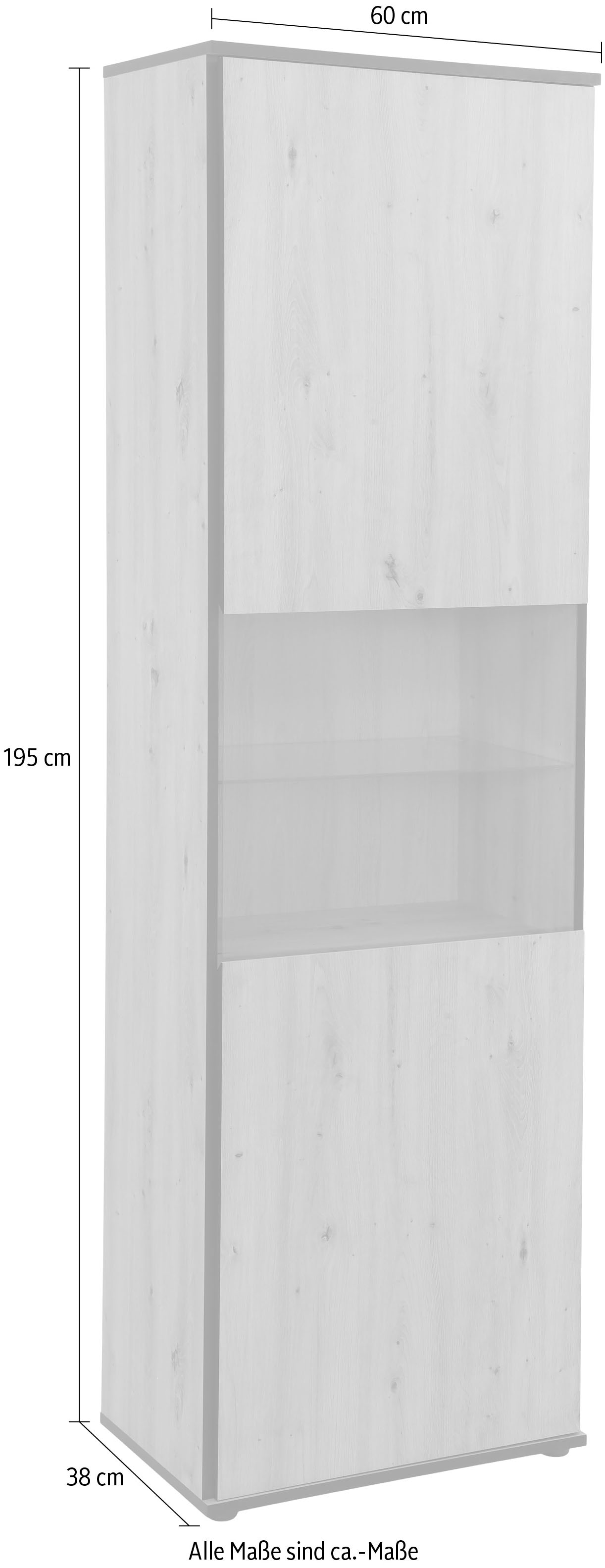 HELA Vitrines »Ariana« mit angeschrägten Griffmulden, Höhe 195 cm