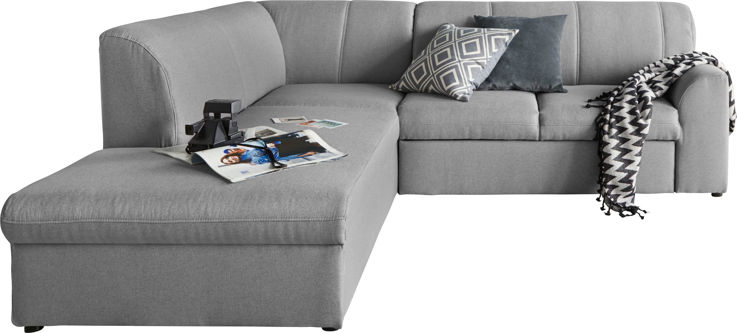 DOMO collection Ecksofa »Topper zeitlos elegant, kompakte Stellmasse, OTTOs Choice, L-Form«, mit Ottomane, wahlweise mit Schlaffunktion