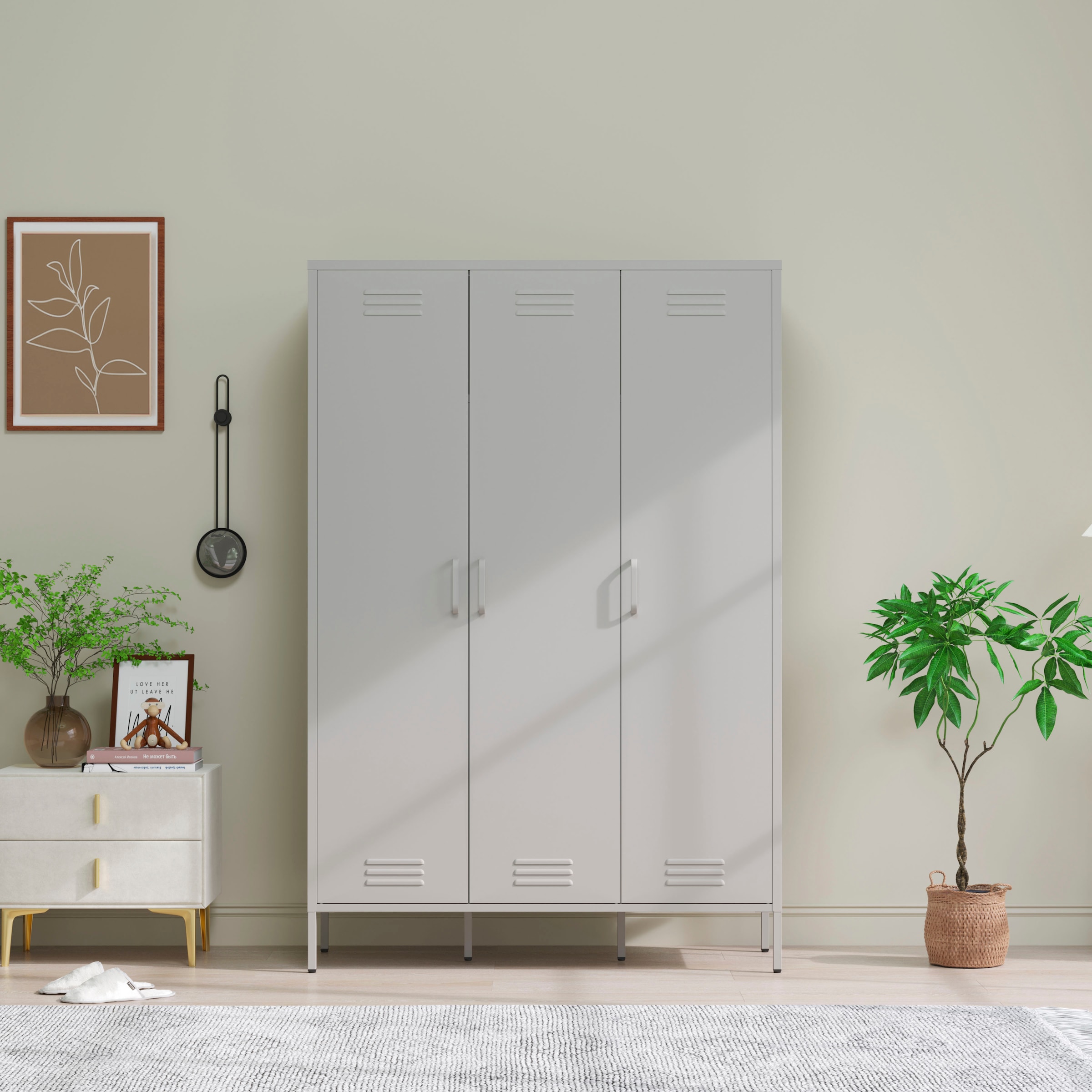 GOODproduct Kleiderschrank »Siena Schrank Spind Metallschrank mit 3 Türen« Ideal für jeden Wohnraum - Trendsetter,  Zeitloser Schlafzimmerschrank Garderobe Multischrank