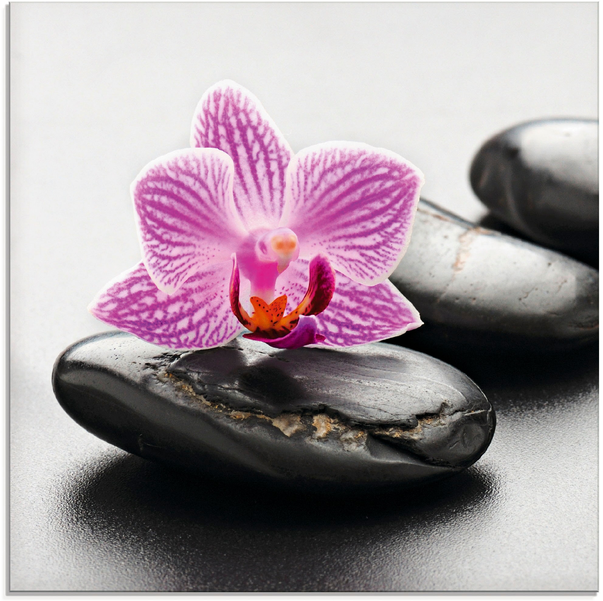 Image of Artland Glasbild "Spa-Konzept mit Zen Steinen und Orchidee" Zen 1 Stk. tlg. in verschiedenen Grössen