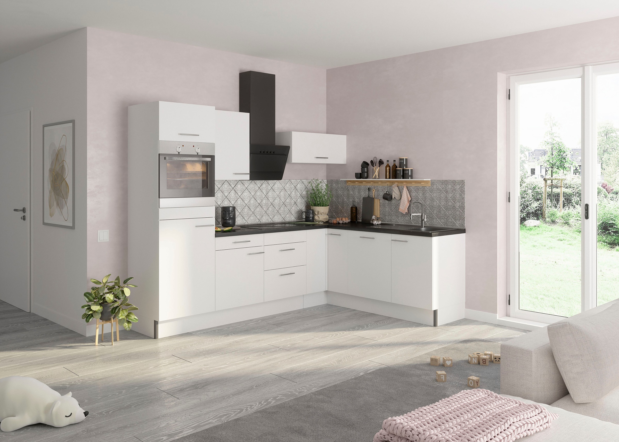 OPTIFIT Küche "Klara" 270 x 200 cm breit, wahlweise mit E-Geräten