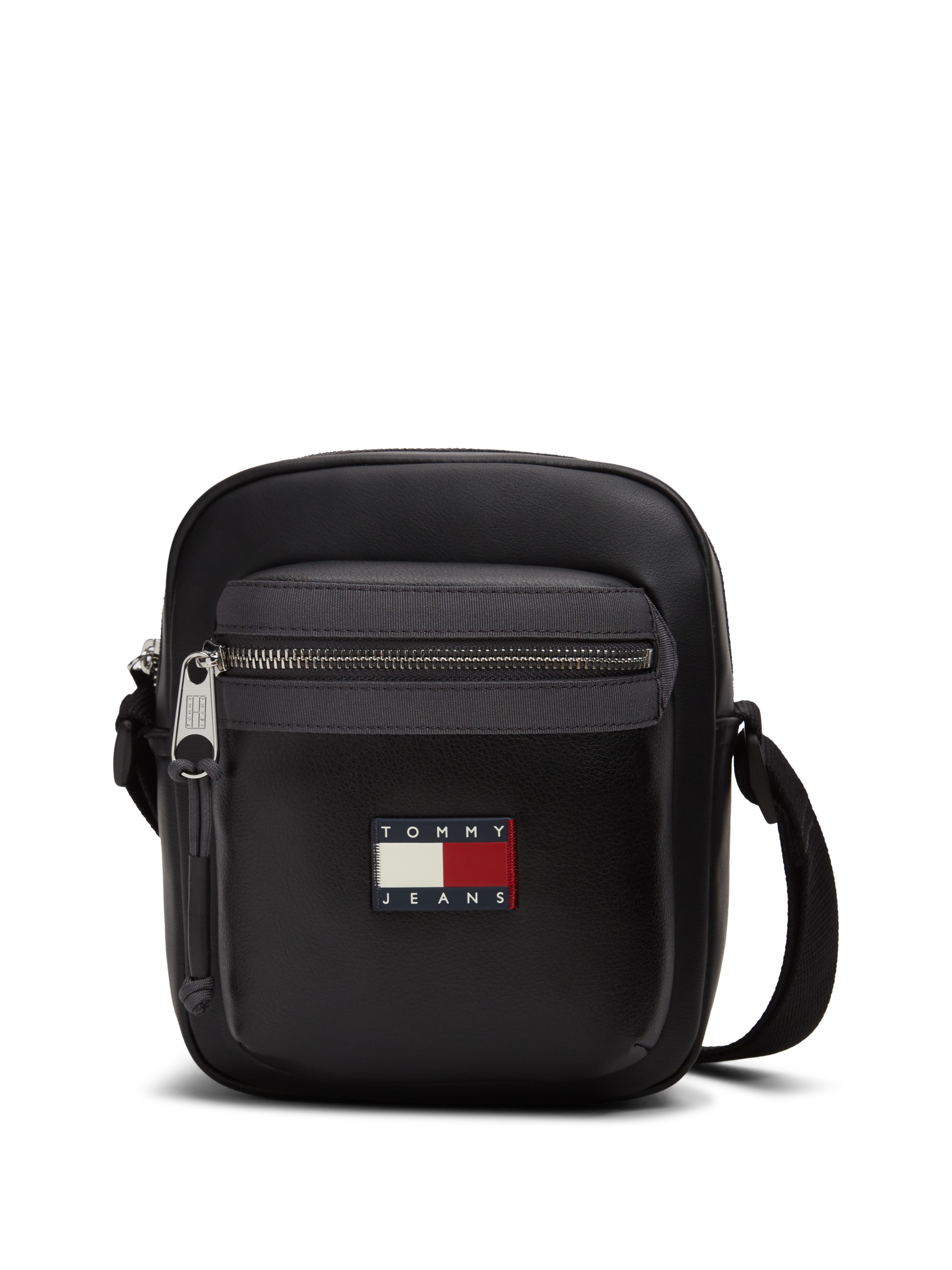 Image of Tommy Jeans Umhängetasche "TJM ELEVATED PU REPORTER" Herren Schultertasche, Crossbodybag mit Logo-Aufnäher