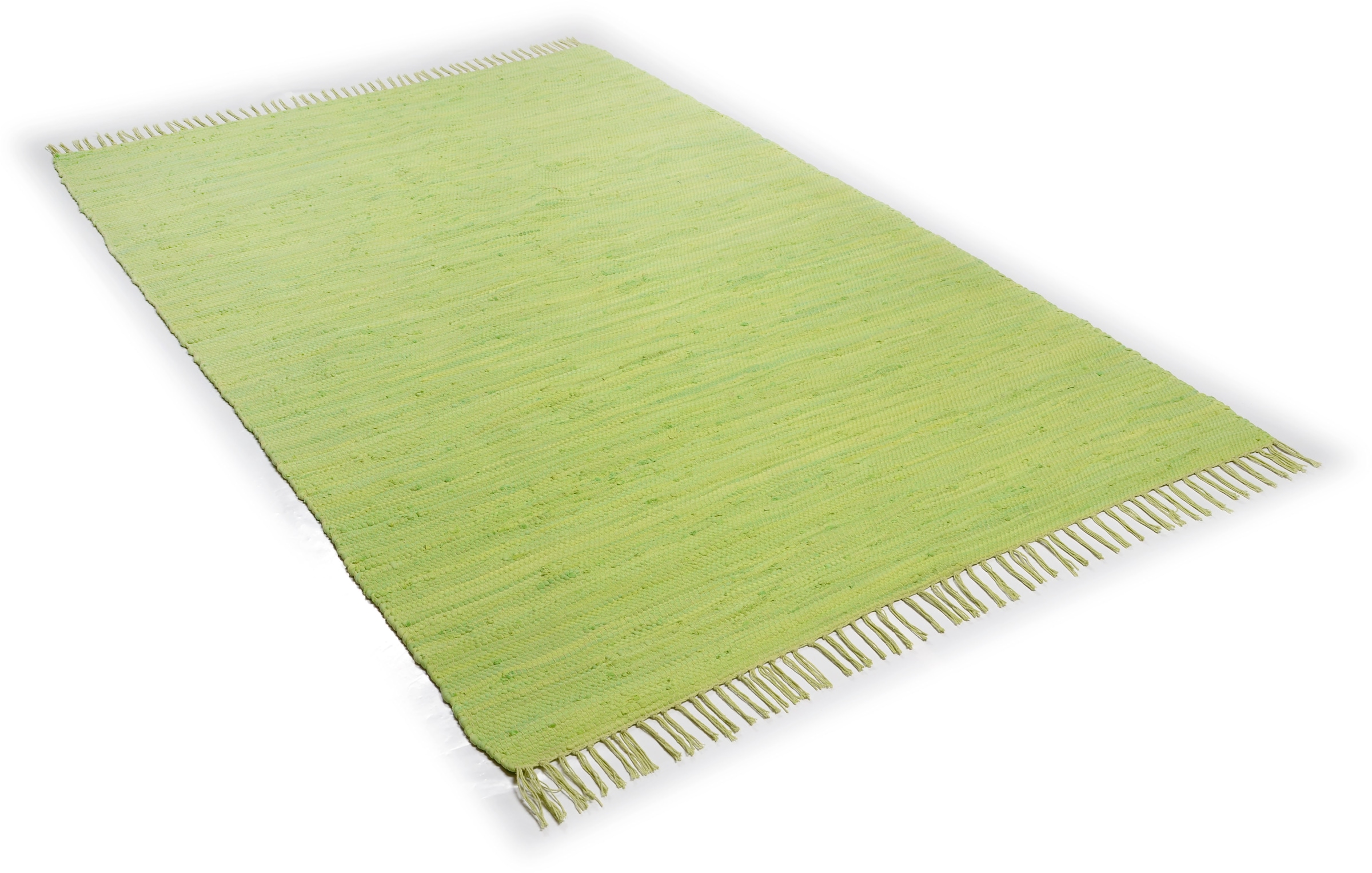 THEKO Teppich »Happy Cotton«, rechteckig, Fransen Flachgewebe, bequem reine Teppich, mit Handweb Baumwolle, kaufen handgewebt