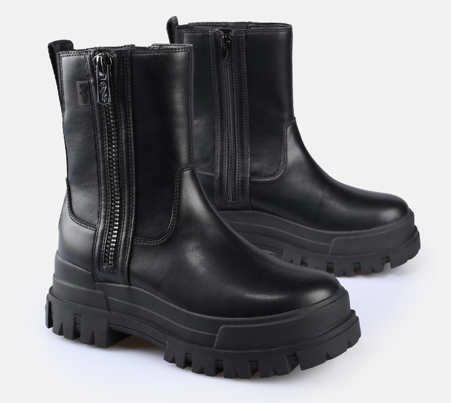 Image of Buffalo Bikerboots "Aspha Bootie Zip" Plateauboots, Stiefelette mit Memory Foam Innensohle
