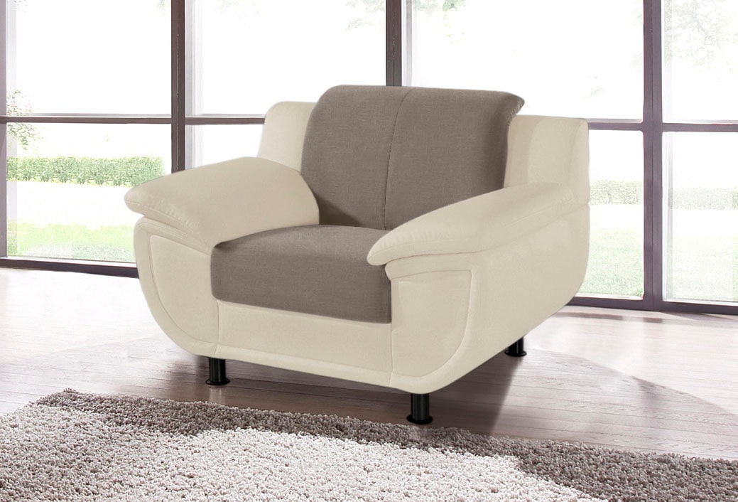 TRENDMANUFAKTUR Sessel »Rondo 3, Loungesessel, Breite 121cm« wahlweise mit komfortablem Federkern, mit extra breiten Armlehnen