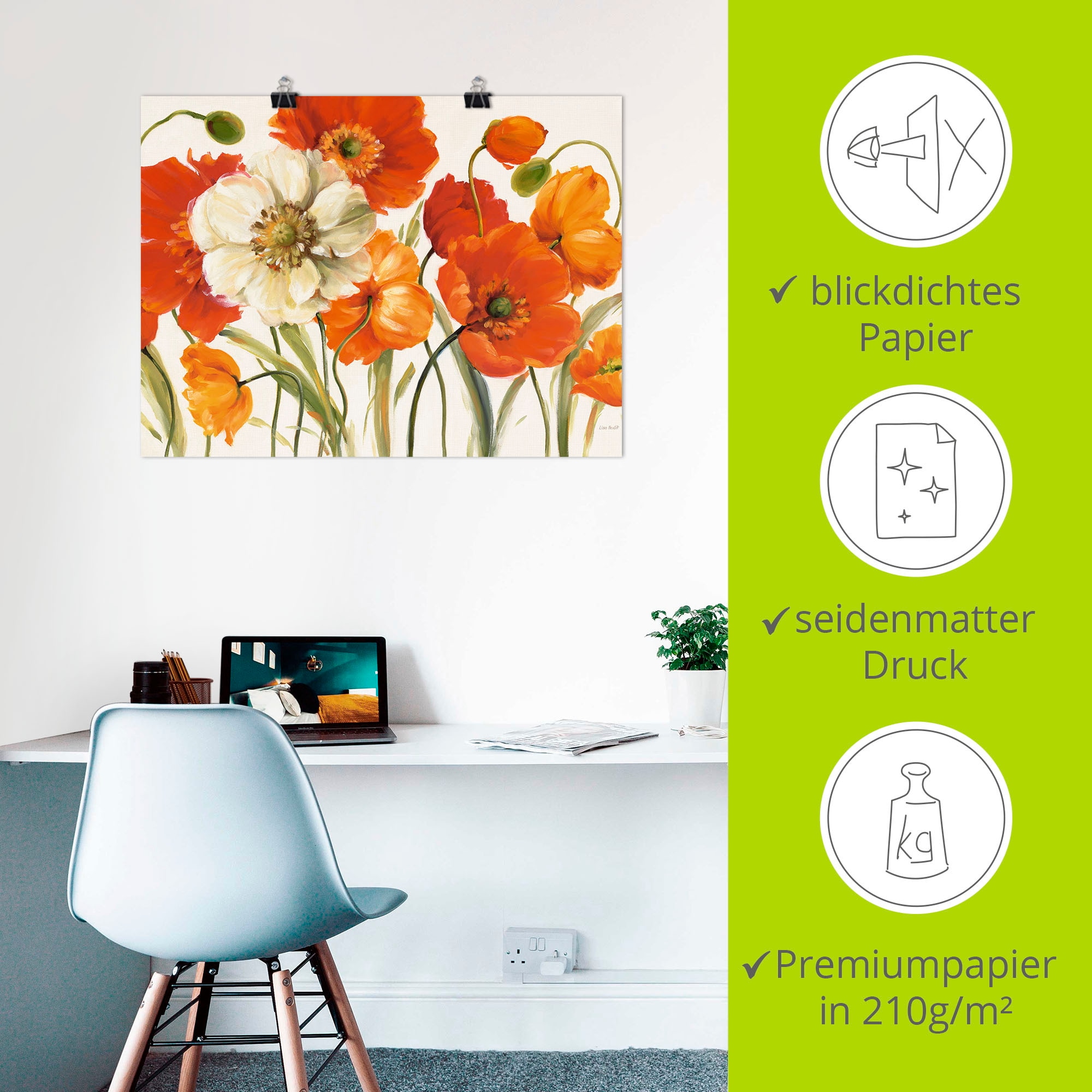 Artland Wandbild »Mohnblumen I« Blumen 1 Stk. tlg. als Leinwandbild, Poster in verschied. Grössen