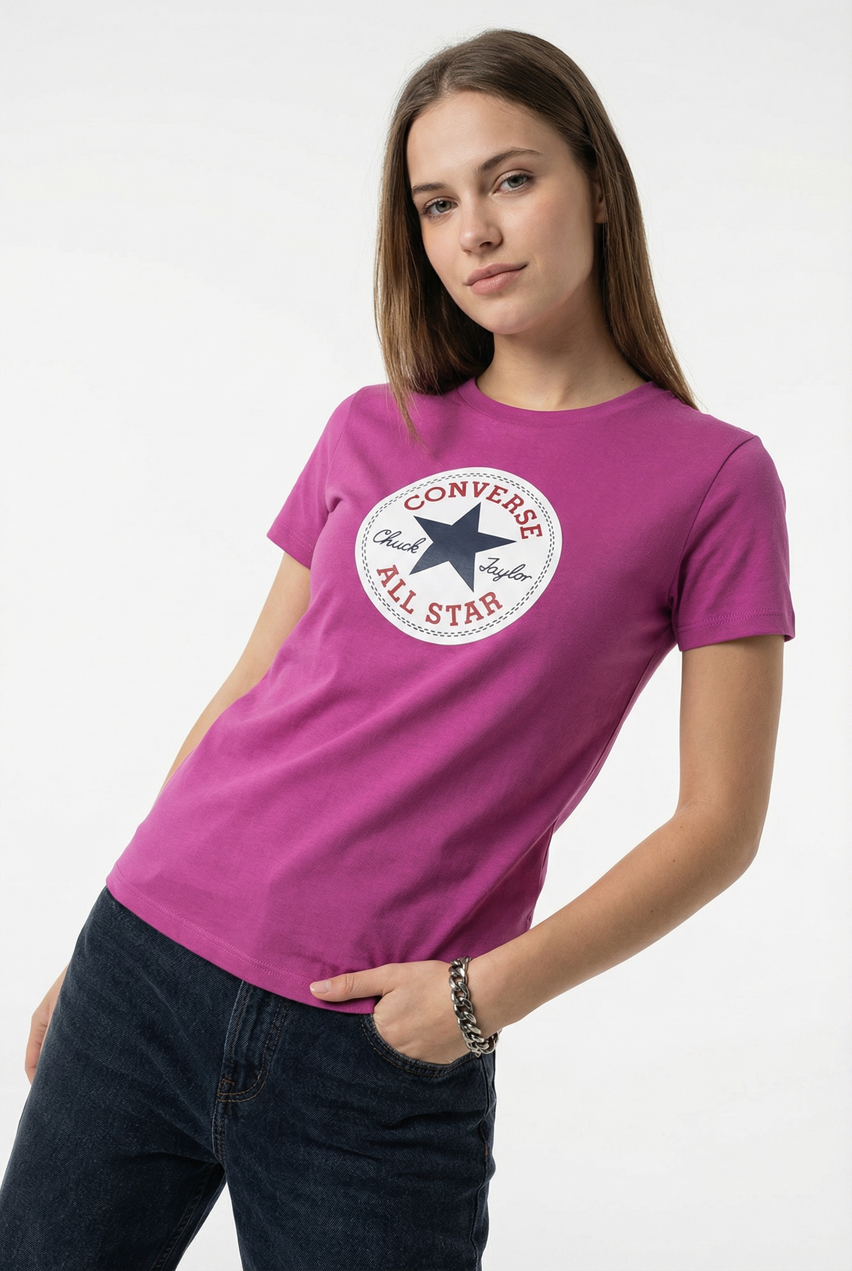 Image of Converse T-Shirt "CHUCK PATCH TEE" Kurzarm, aus Baumwolle, in den Grössen XS bis XXL