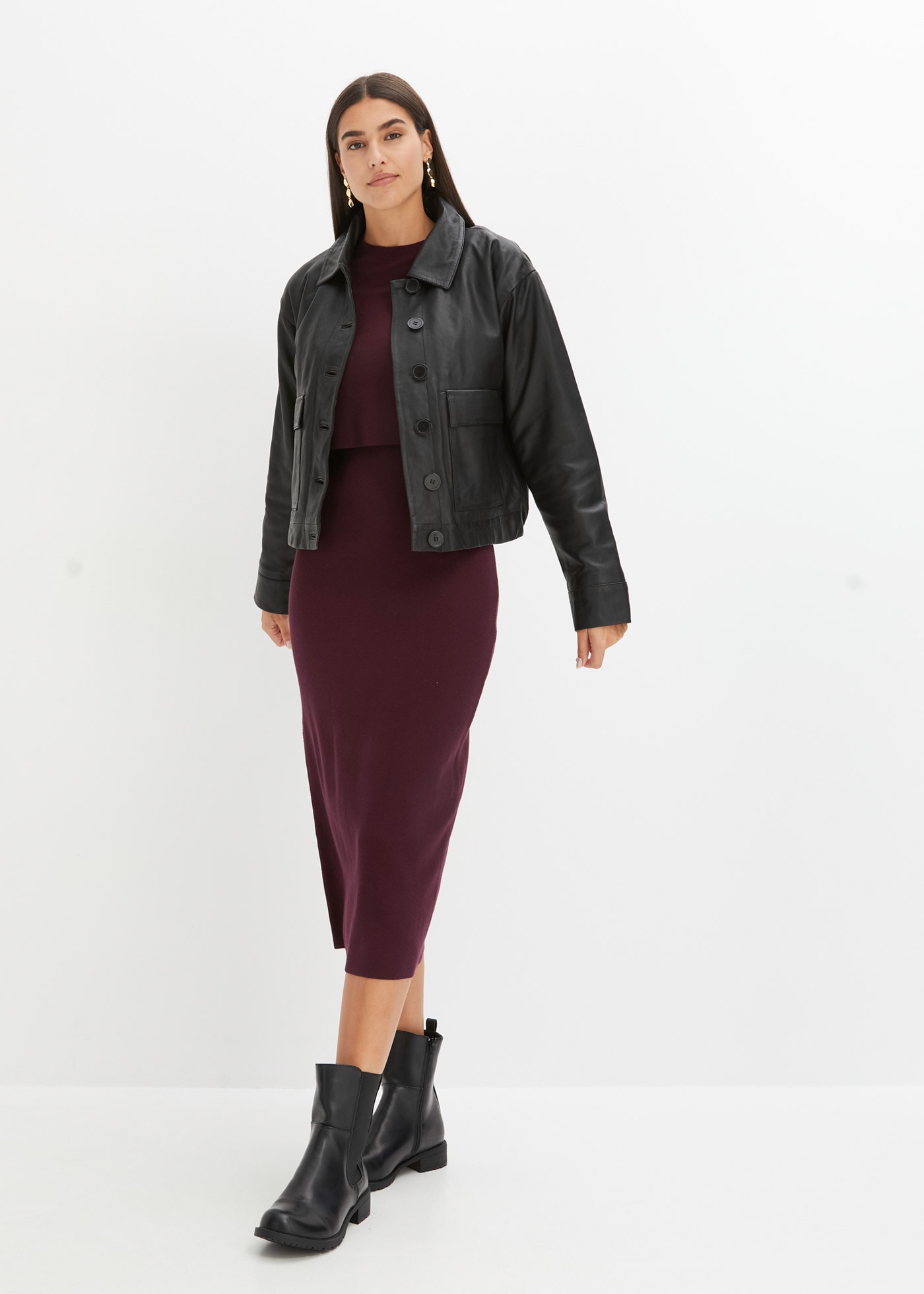 bonprix Robe en tricot Set, 2 tlg. für Frühjahr und Sommer, aus Viskose-Mischung, lässige Passform