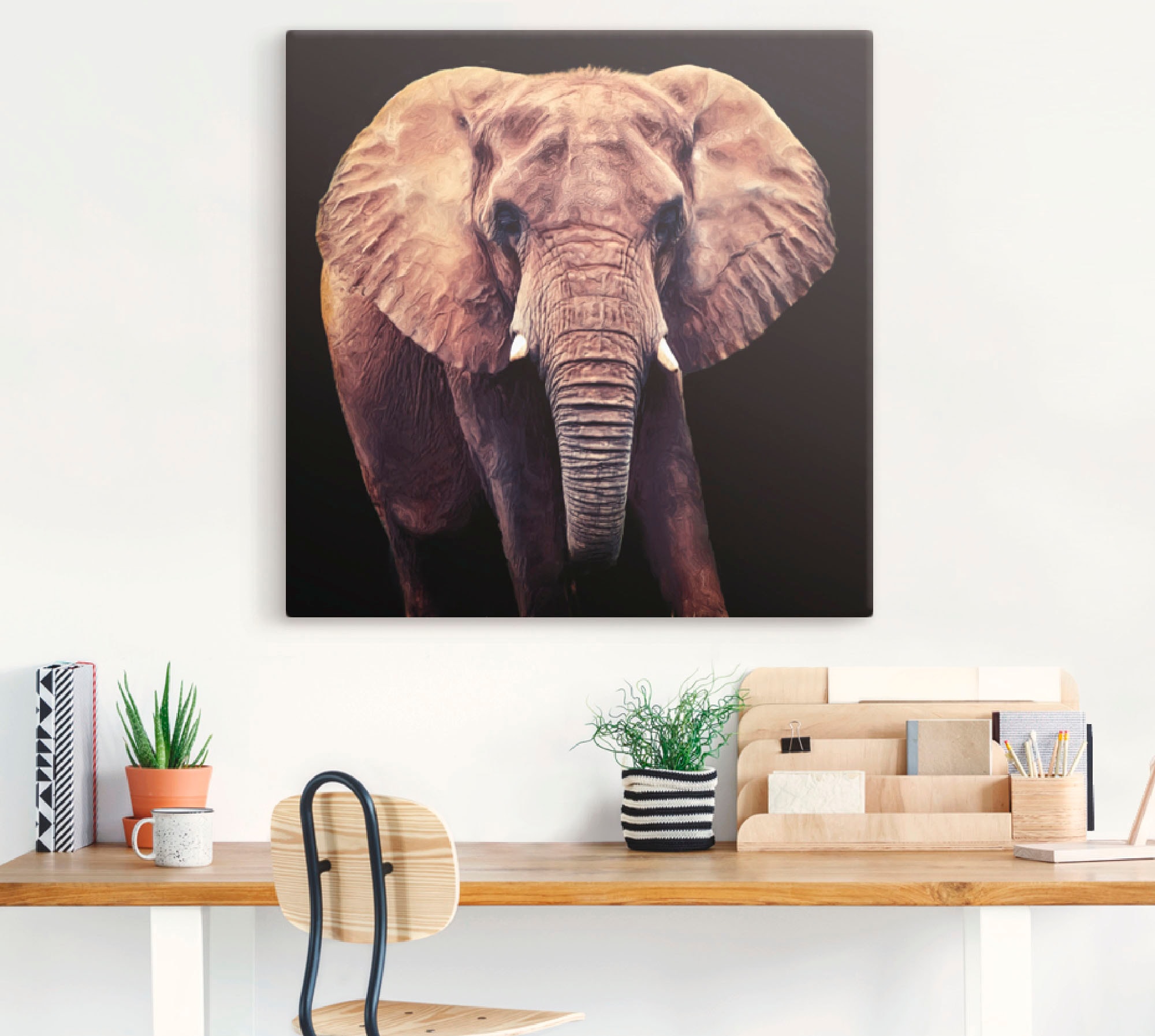 Wandbild als versch. St.), jetzt Grössen Wandaufkleber kaufen in »Elefant«, Poster Wildtiere, (1 Leinwandbild, Artland oder