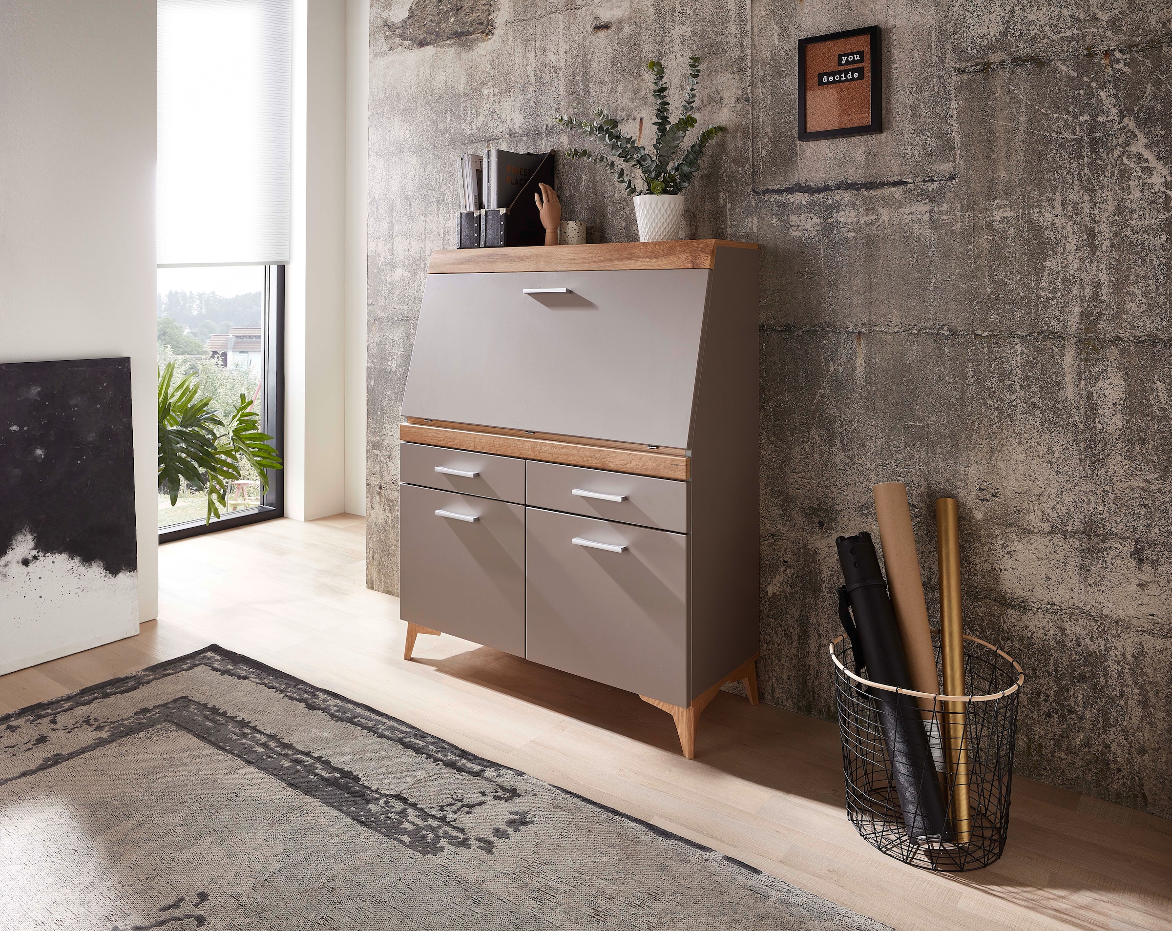 Innostyle Sekretär »SECRET« Stauraumschrank, mit Monitor-/Laptopfach, Soft-Close, Breite 98 cm