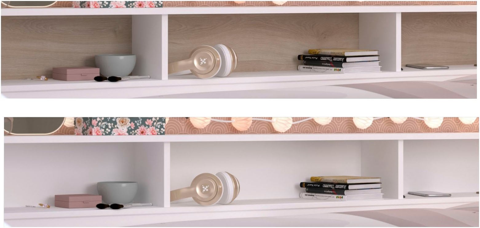 Parisot Jugendzimmer-Set »Parisot Sleep 12« Set, 3 tlg. Rückwand am Stauraumett drehbar - Weiss oder Eiche