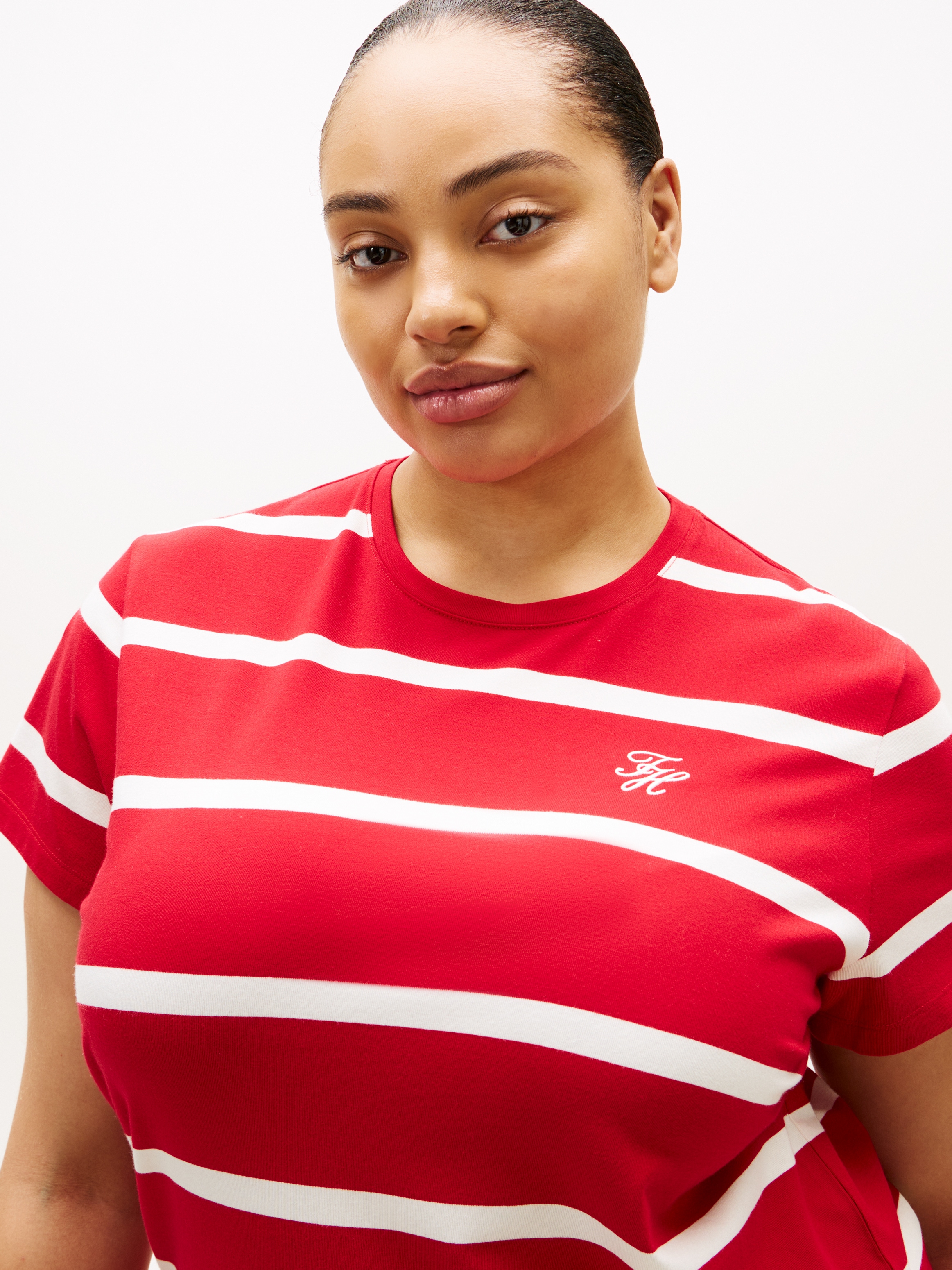 Tommy Hilfiger Curve T-shirt à manches courtes »CRV TH SCRIPT REG C-NK SS TEE« in grossen Grössen