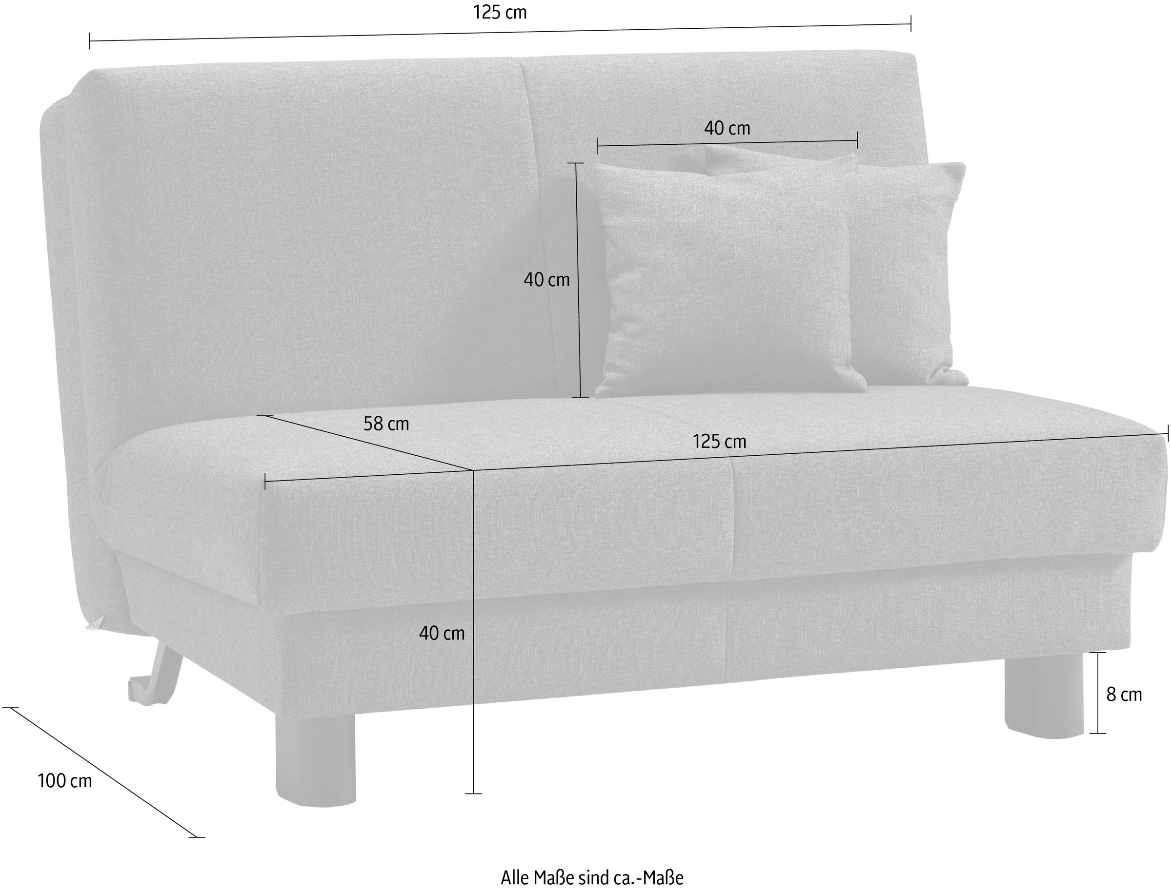 ell + ell Schlafsofa »Enny«, Liegefläche Breite 120 oder 140 cm, Liegehöhe 40 cm, Füsse schwarz