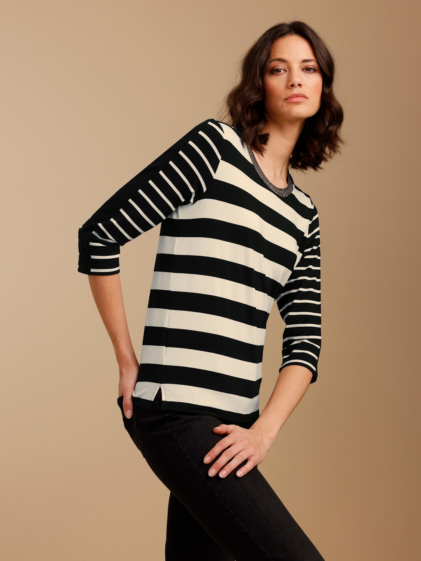 CREATION L PREMIUM T-shirt à manches 3/4 »Lyocell-Shirt« 1