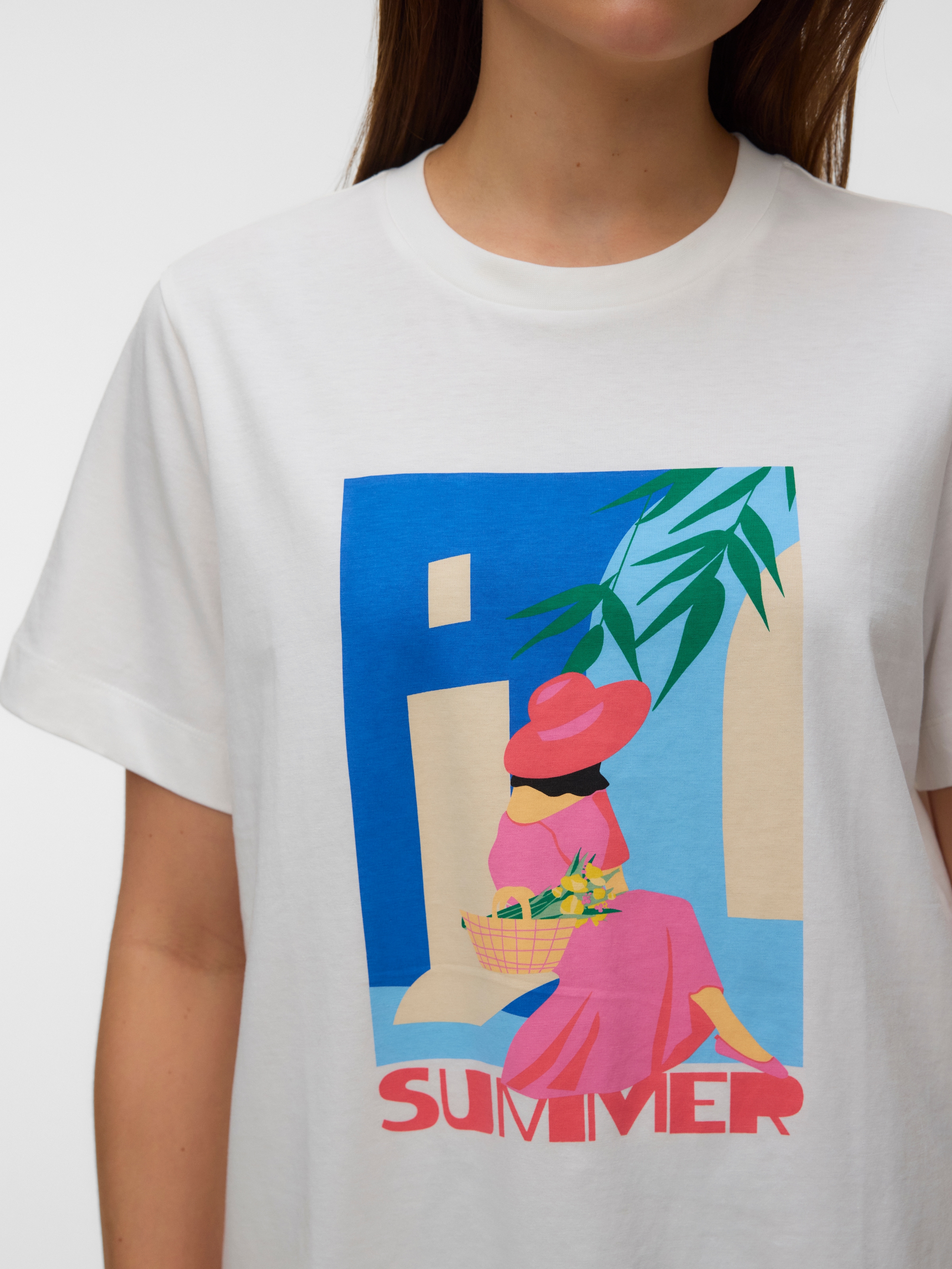 Vero Moda T-shirt à manches courtes »VMSALLI METTE SS TOP BOX JRS« coton, coupe régulière