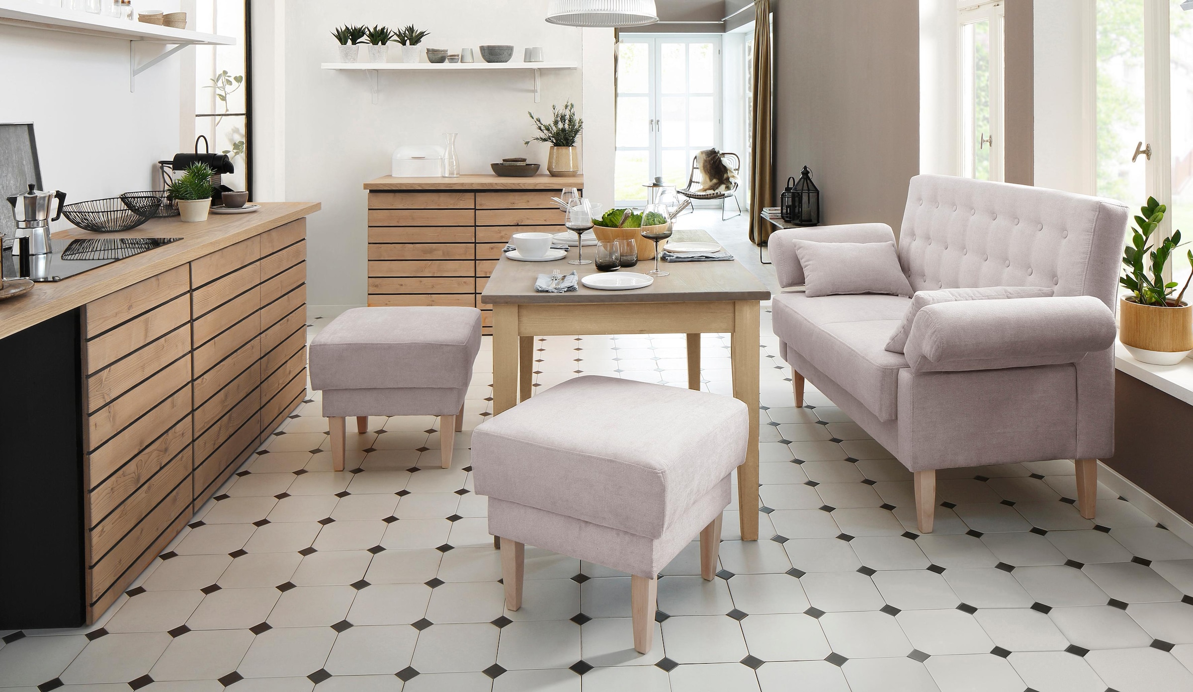 Image of Home affaire Hocker "Scalea" mit Federkern-Polsterung