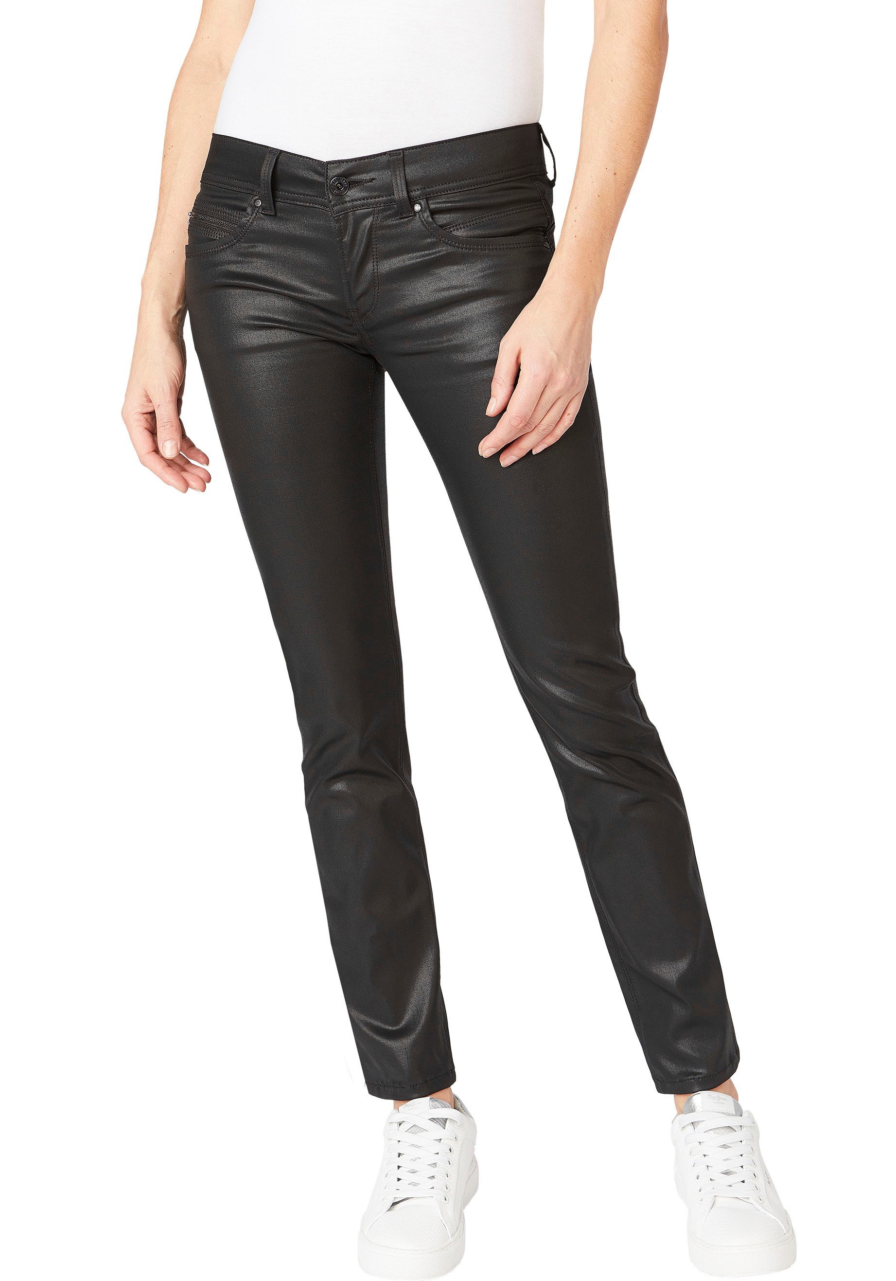 Image of Pepe Jeans Röhrenjeans »NEW BROOKE«, beschichtet für einen rockigen Look bei Ackermann Versand Schweiz