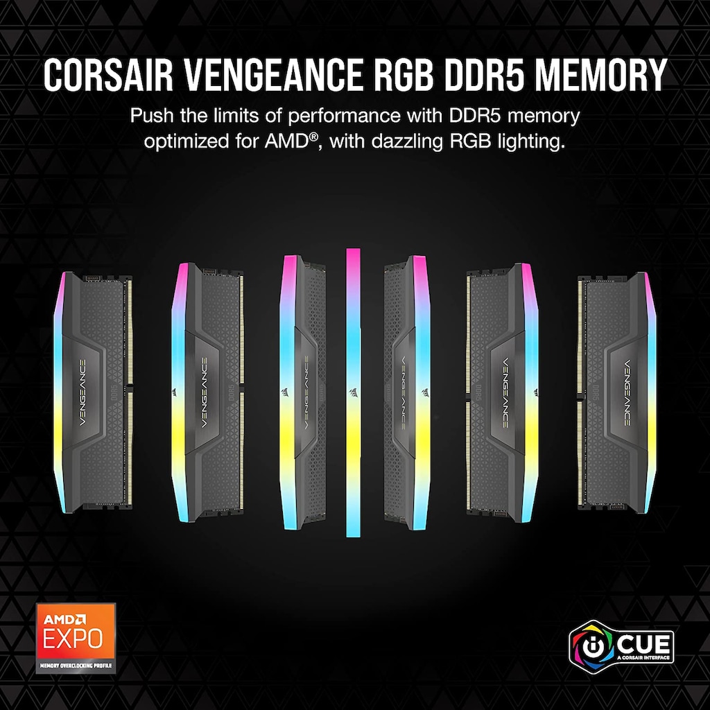 Corsair Arbeitsspeicher »VENGEANCE RBG DDR5 6000 32GB (2x16GB)«