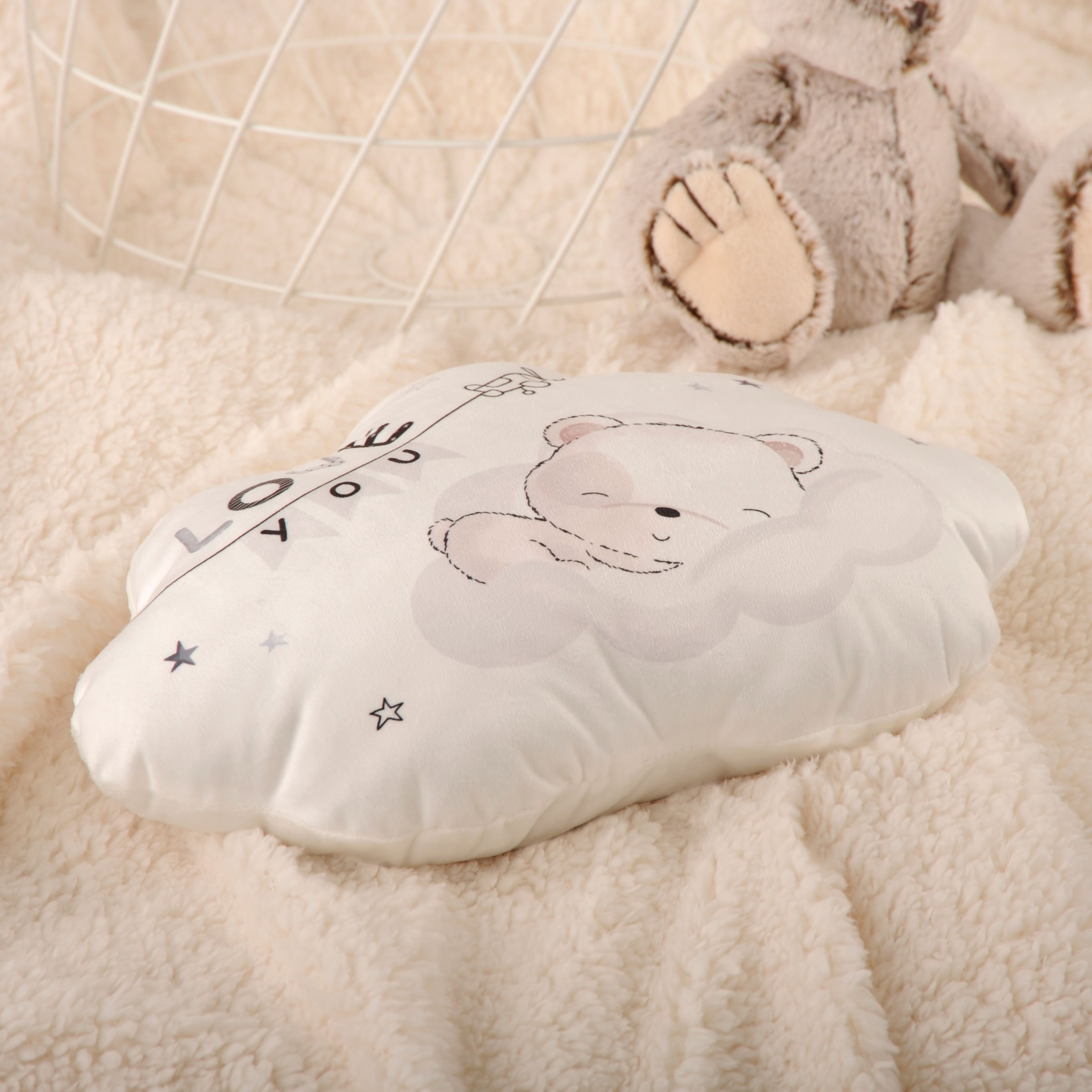 Image of Baby Best Dekokissen "BabyBest Sleeping little bear" hochfarbig bedruckt