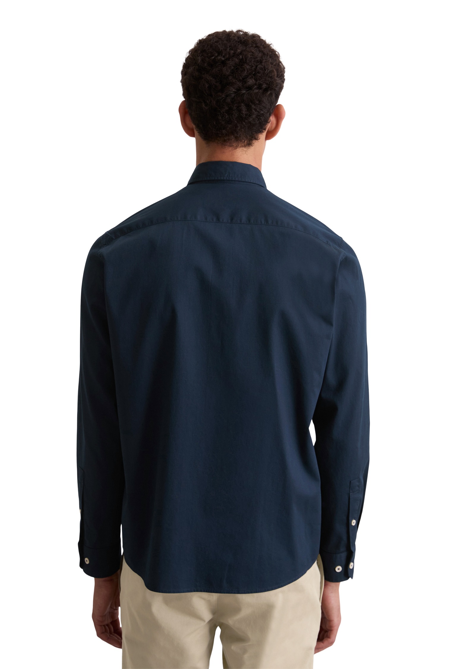 Marc O'Polo Langarmhemd, regular fit aus Bio-Baumwolle, Button-down-Kragen, mit Struktur