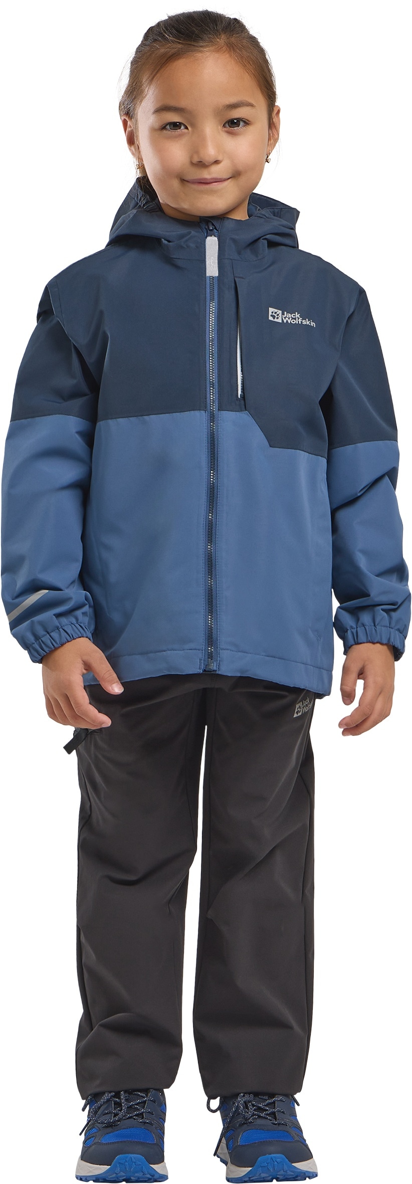Jack Wolfskin Veste d'extérieur »ACTAMIC 2L JKT K« avec capuche mit Brusttasche, atmungsaktiv, elastisch, wasserdicht, winddicht