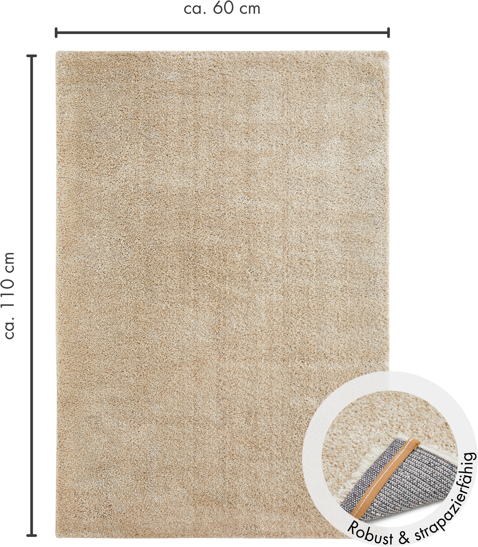 GOODproduct Hochflor-Teppich »Canberra« rechteckig 40 mm Höhe Uni Farben, weich & kuschelig, Wohnzimmer, Schlafzimmer