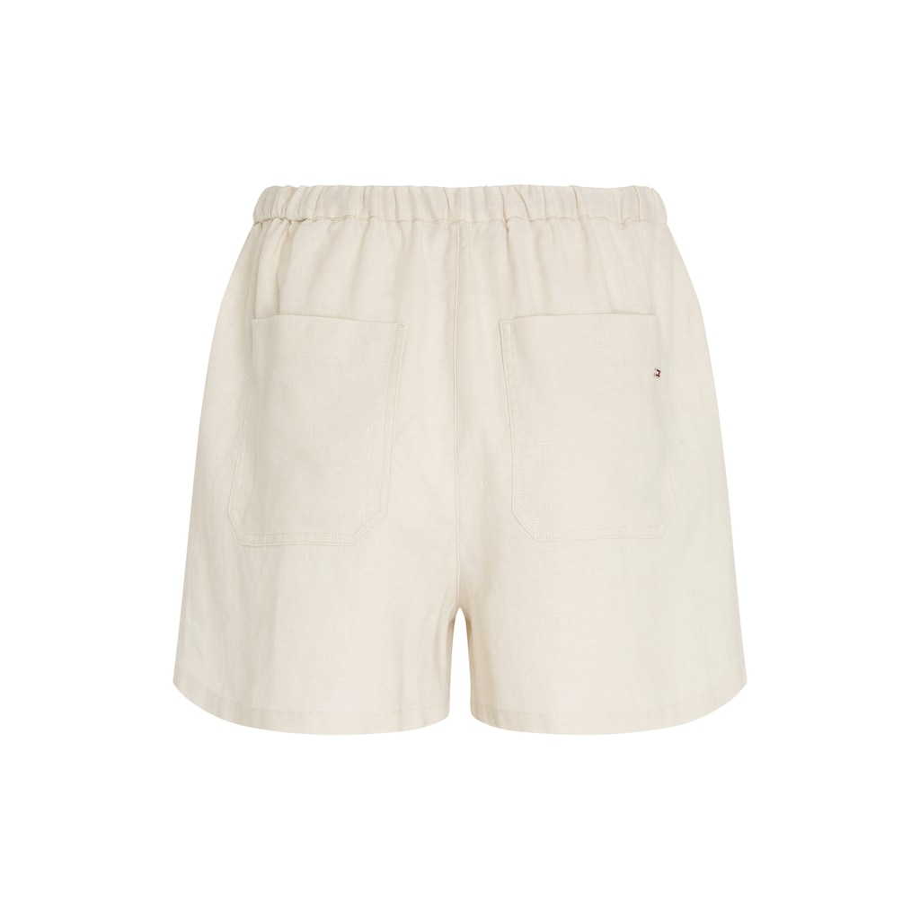Tommy Hilfiger Shorts »PULL ON CASUAL LINEN SHORT«, mit Logostickerei