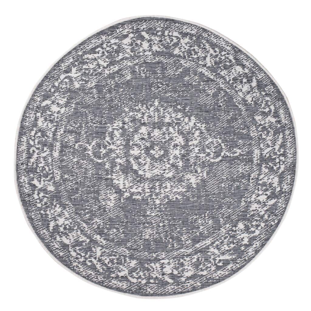 Carpet City Outdoorteppich »DUO RUG 5577« rund 5 mm Höhe Wendeteppich Wetterfest In- & Outdoor, Balkon, Terrasse, Wohnzimmer