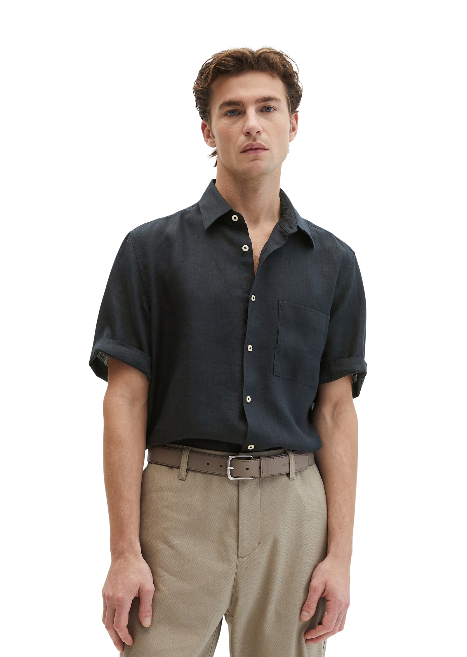 Marc O'Polo Chemise en lin mit aufgesetzter Brusttasche