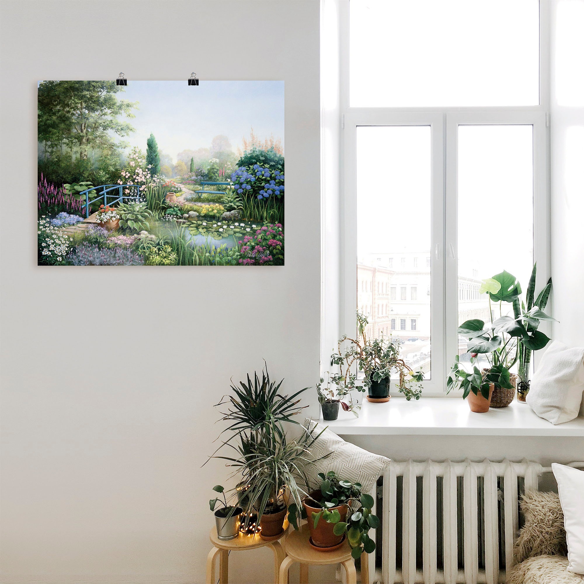 Artland Wandbild »Brücke der Liebe«, Garten, (1 St.), als Leinwandbild, Poster in verschied. Grössen
