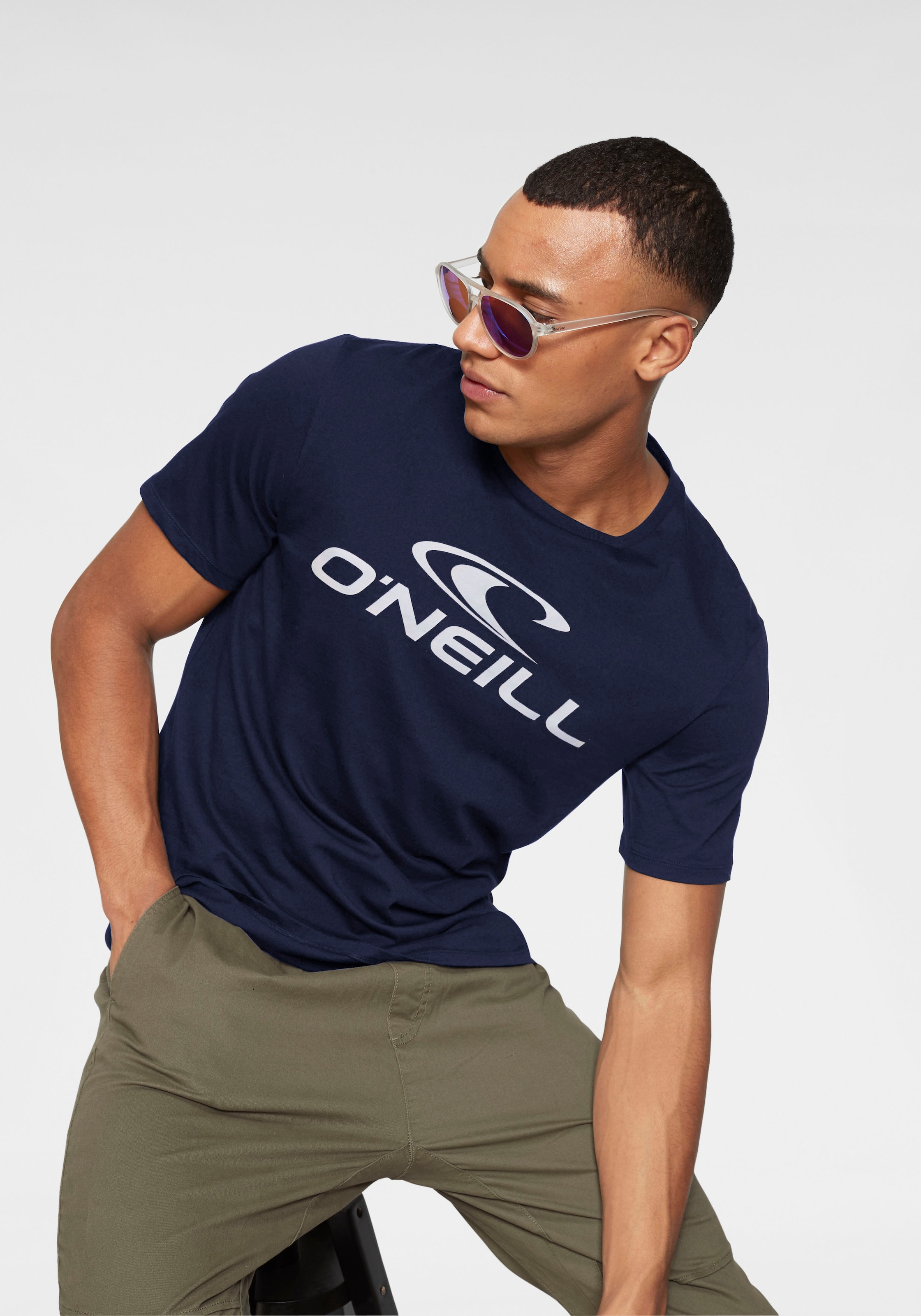 Image of ONeill T-Shirt "ONEILL LOGO T-SHIRT" mit Logodruck, Kurzarm, aus Baumwolle in Single Jersey