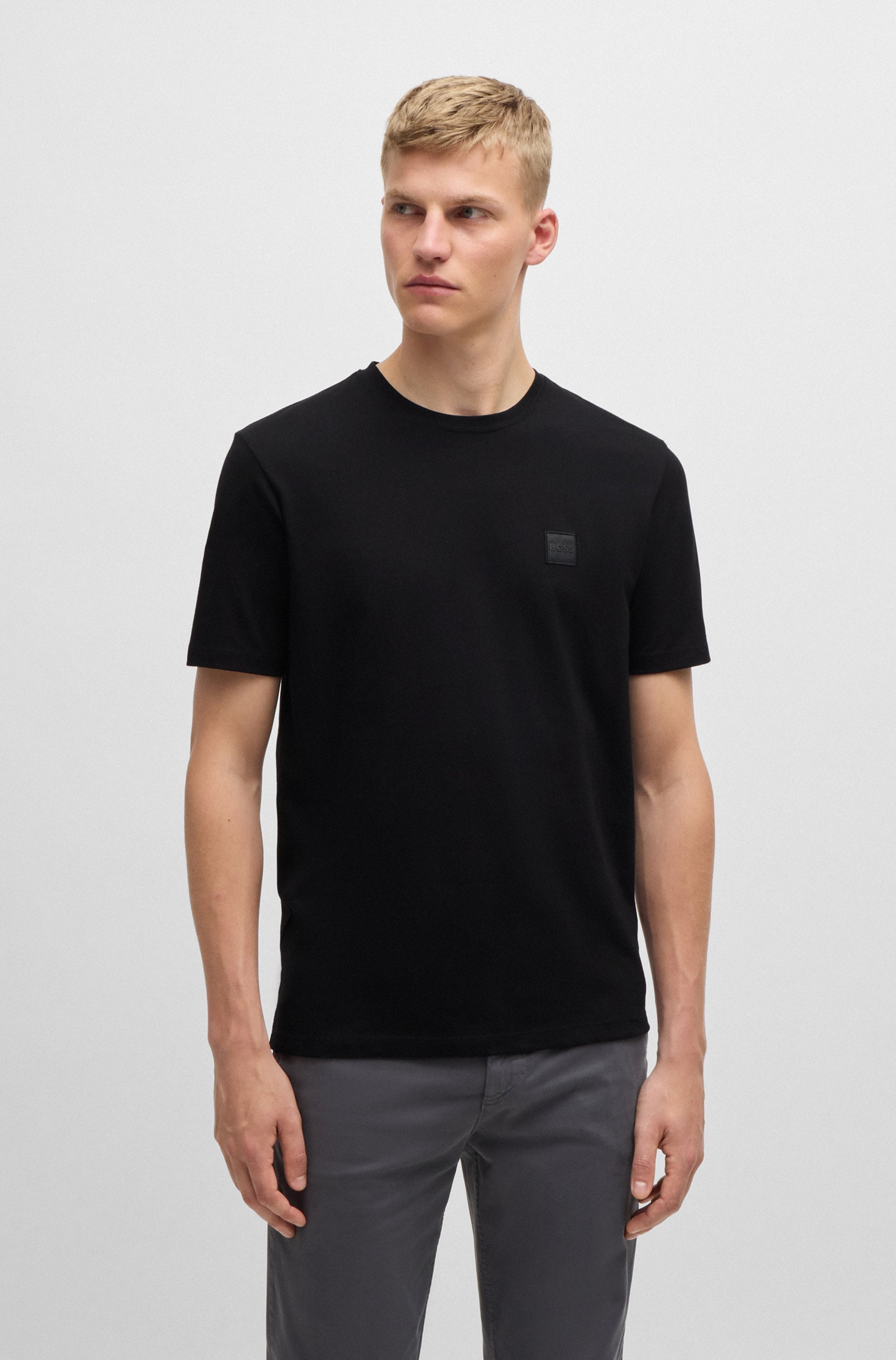 Image of BOSS ORANGE T-Shirt "Tales" mit BOSS Stickerei auf der Brust