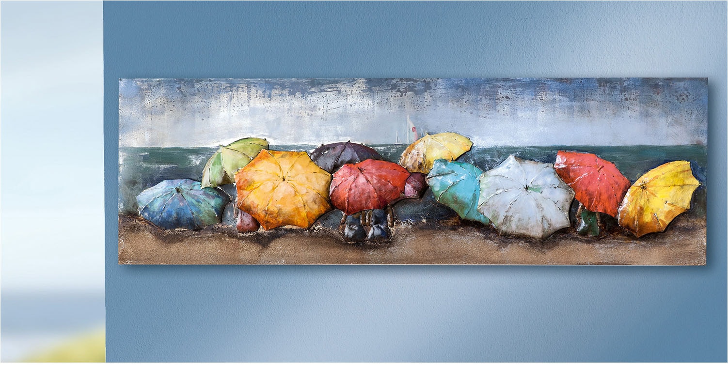 Casablanca by Gilde Tableau sur toile »Bild rechteckig Beach Of Parasols« 1 cuis tlg.