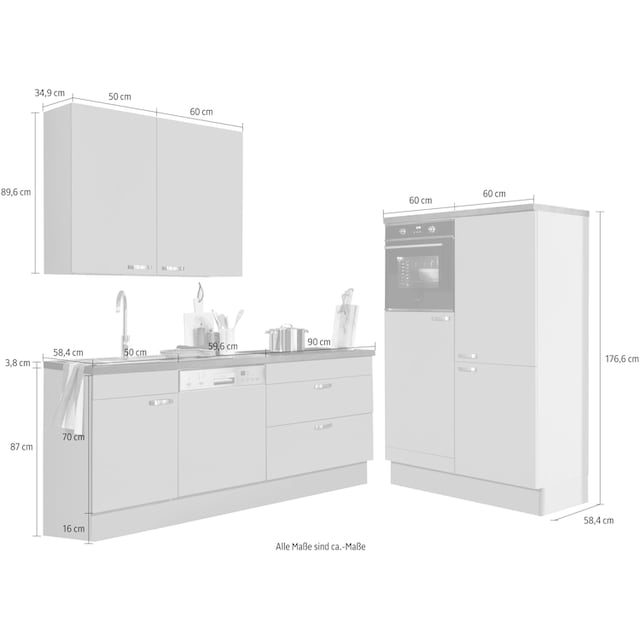 OPTIFIT Küchenzeile »Cara«, mit Vollauszügen und Soft-Close-Funktion, Breite  320 cm günstig kaufen