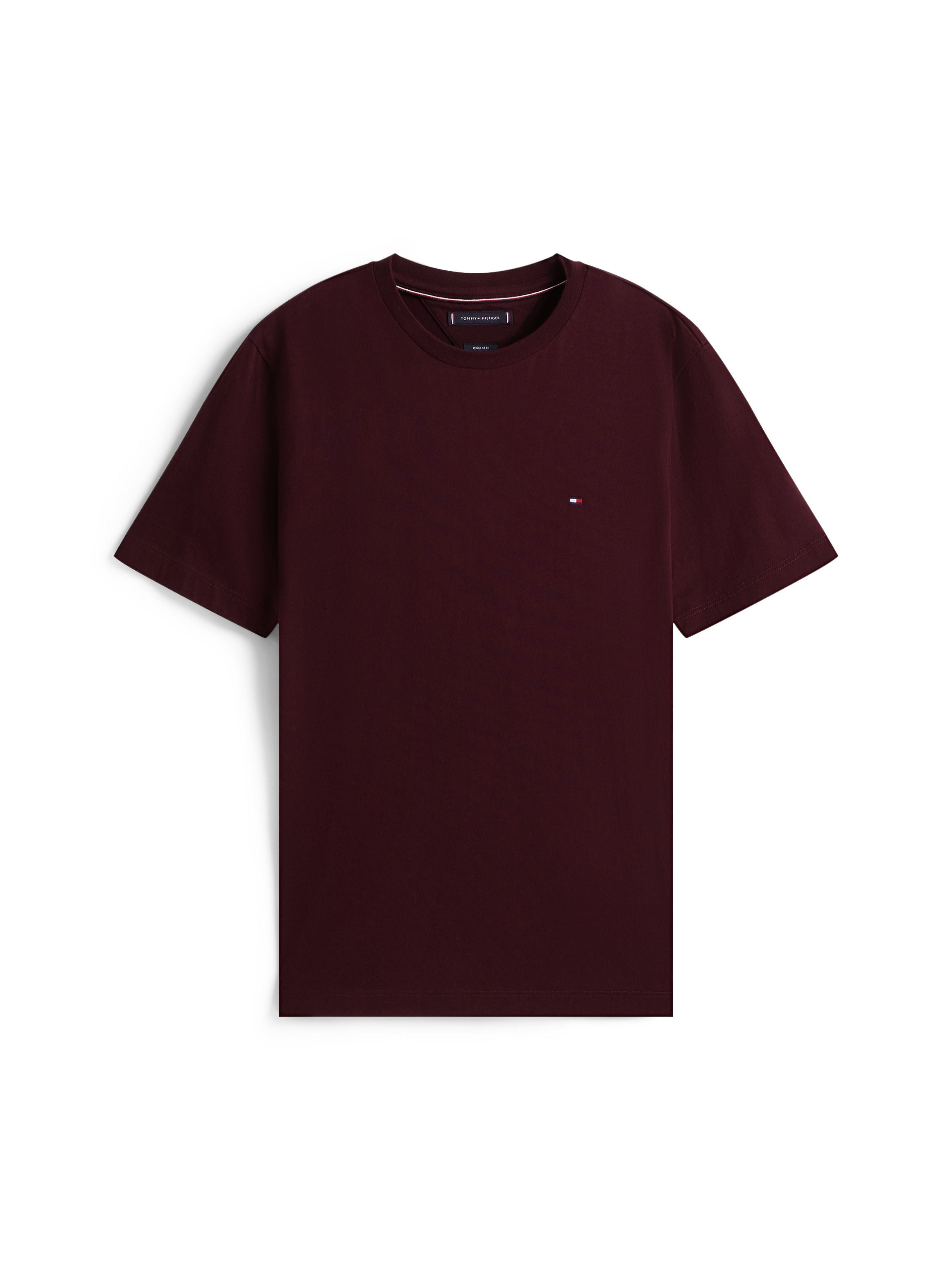 Tommy Hilfiger T-Shirt »ESSENTIAL REG FIT SOLID TEE mit Stickerei und Rundhals«, unifarben, casual, regular fit, Baumwolle, Rundhals